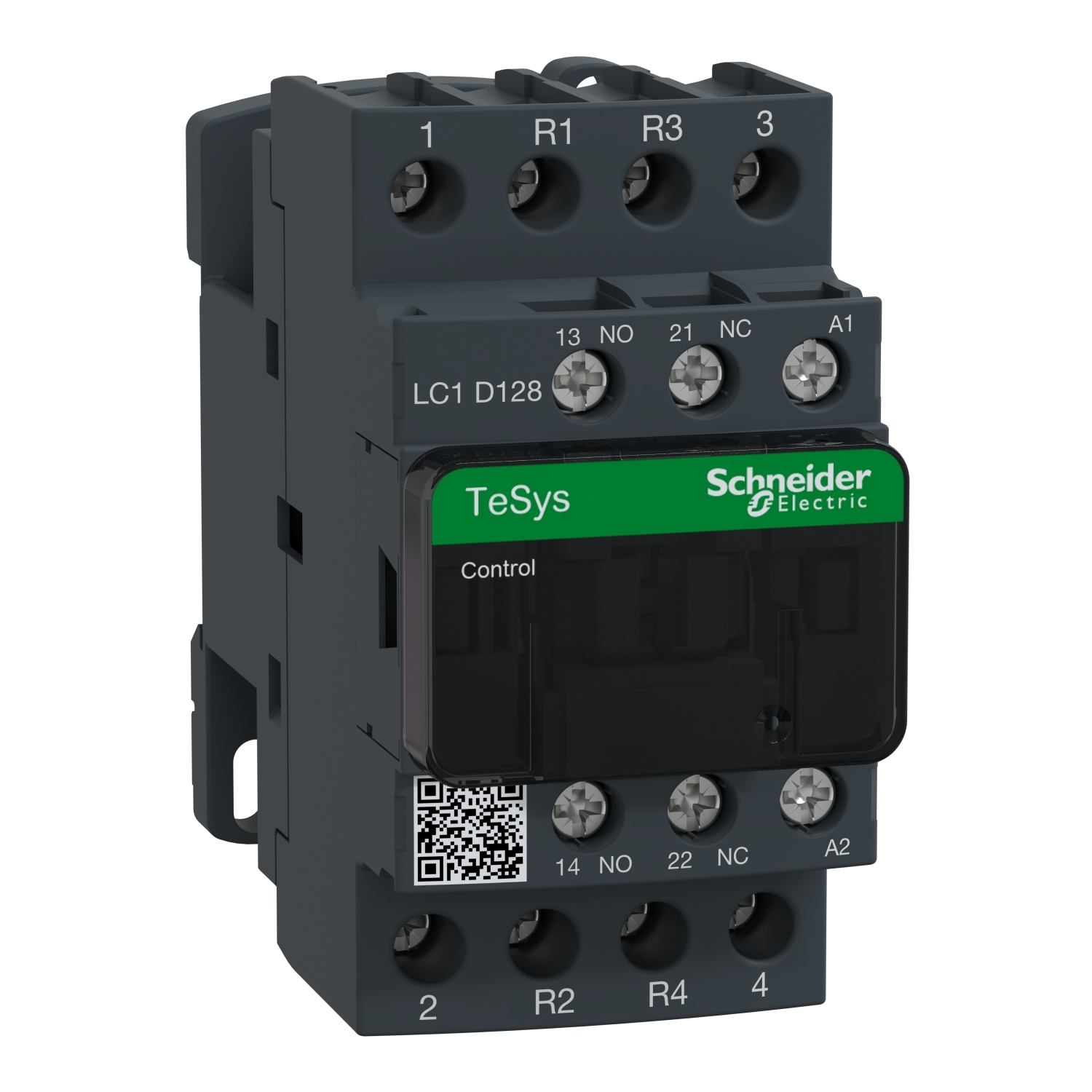 LC1D128F7 TeSys D D-Line Standard IEC Contactor With Protective Cover, 110/690 V AC, 300 V DC V Coil, 25 A, 2NO-2NC Contact, 4 Poles