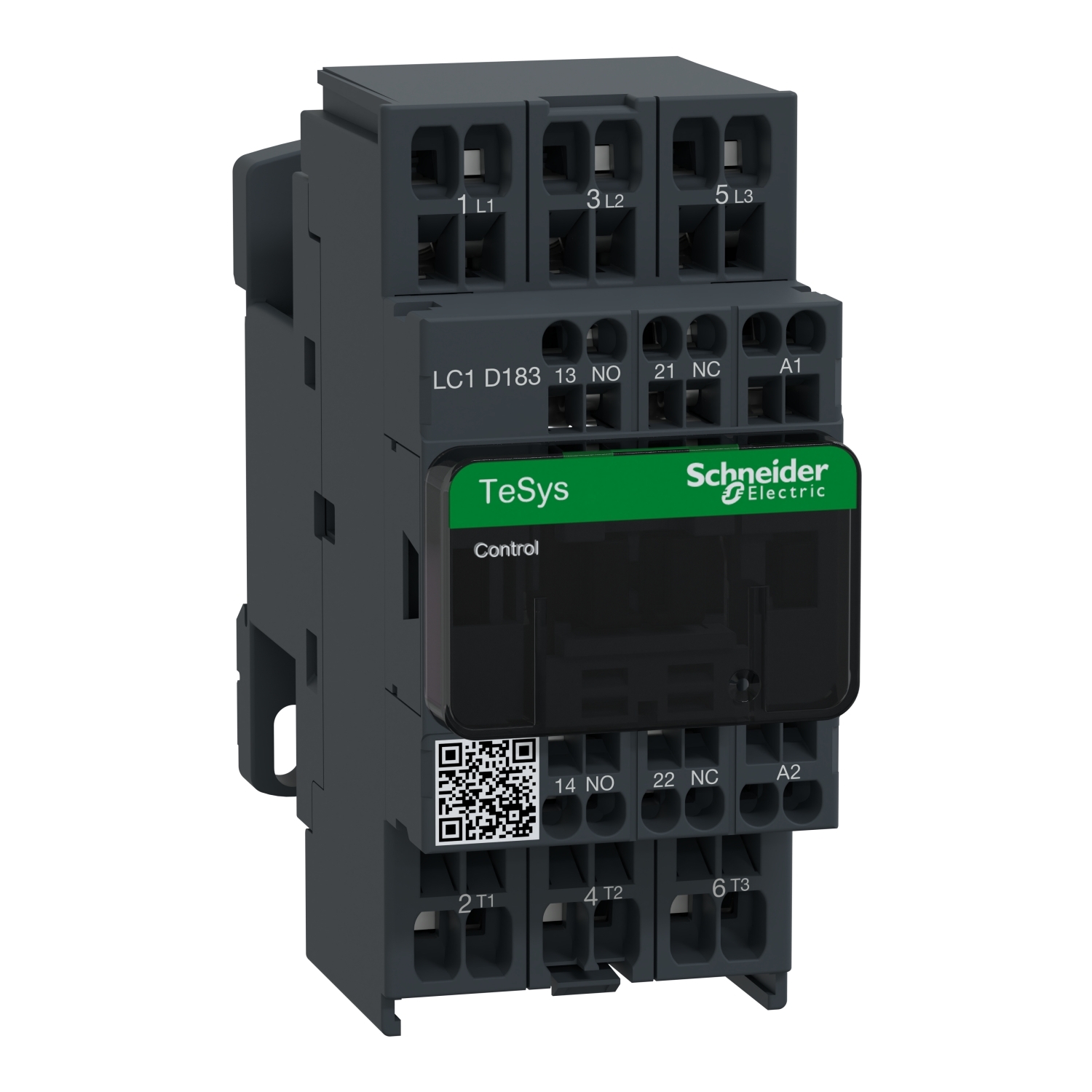 LC1D183B7 TeSys D Contactor With Front Cover, 24 V AC V Coil, 25 A, 3NO Contact, 3 Poles