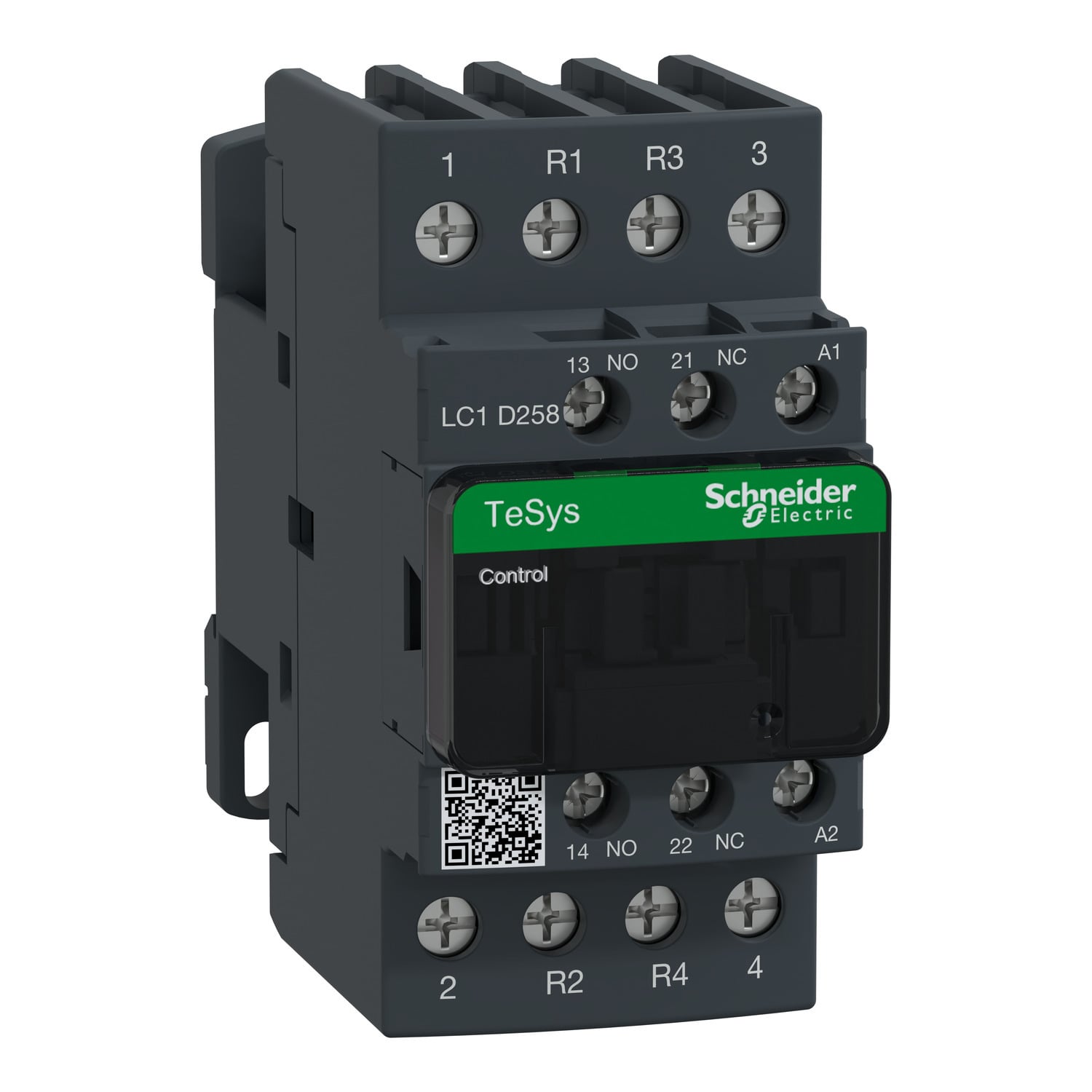LC1D258U7 TeSys D Non-Reversing IEC Contactor With Safety Cover, 240/690 V AC, 300 V DC V Coil, 40 A, 2NO-2NC Contact, 4 Poles