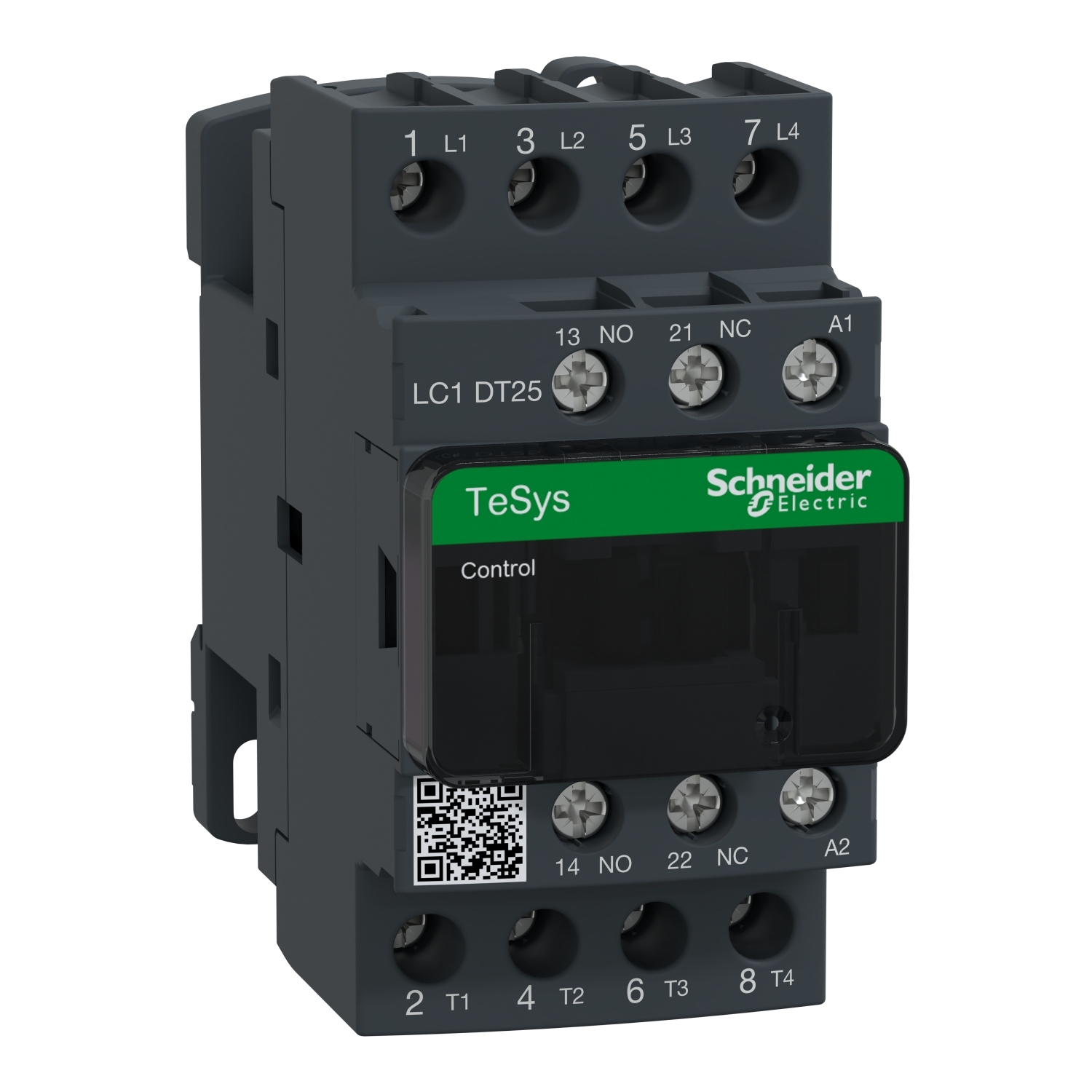 LC1DT25G7 TeSys D D-Line IEC Contactor, 120/690 V DC, 300 V DC V Coil, 25 A, 4NO Contact, 4 Poles