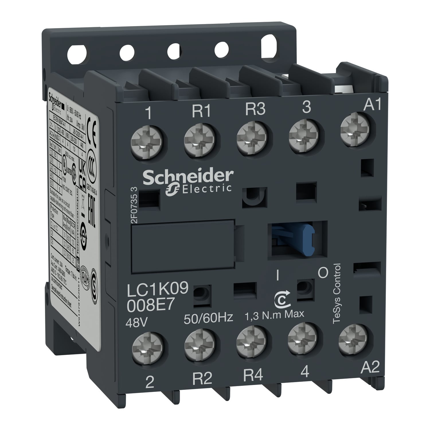 LC1K09008B7 TeSys K LC1K Non-Reversing IEC Contactor, 24 V AC V Coil, 16/20 A, 2NO-2NC Contact, 4 Poles