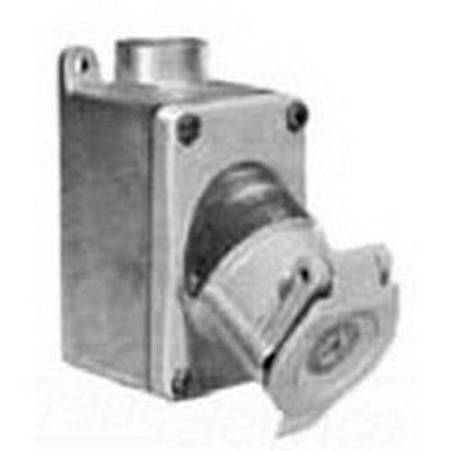 Explosionproof Receptacle Assembly, 1-Gang Dead End Dust-Ignitionproof, 125 VAC, 20 A, 1 hp, 3 Pole, 2 Wires, NEMA 3/3R NEMA, Copper Free Aluminum, 6.5 in H x 2.75 in W x 5.64 in D Dimensions