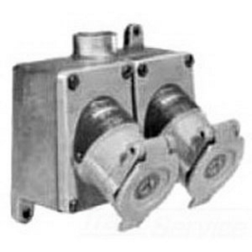 U-Line; 3 Pole 2 Wire Two Gang Receptacle With Box; 20 Amp, 125 Volt AC
