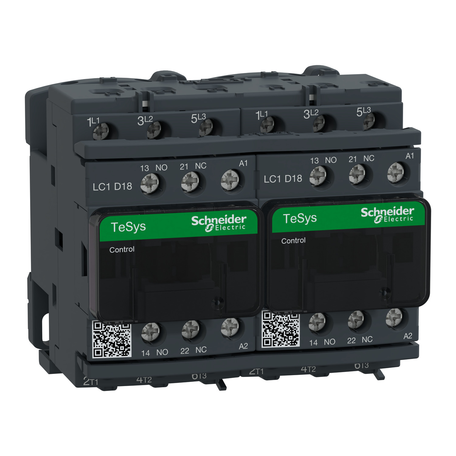 LC2D18G7V TeSys D Electrical/Mechanical Reversing IEC Contactor, 120/690 V AC, 300 V DC V Coil, 18/32 A, 3NO Contact, 3 Poles