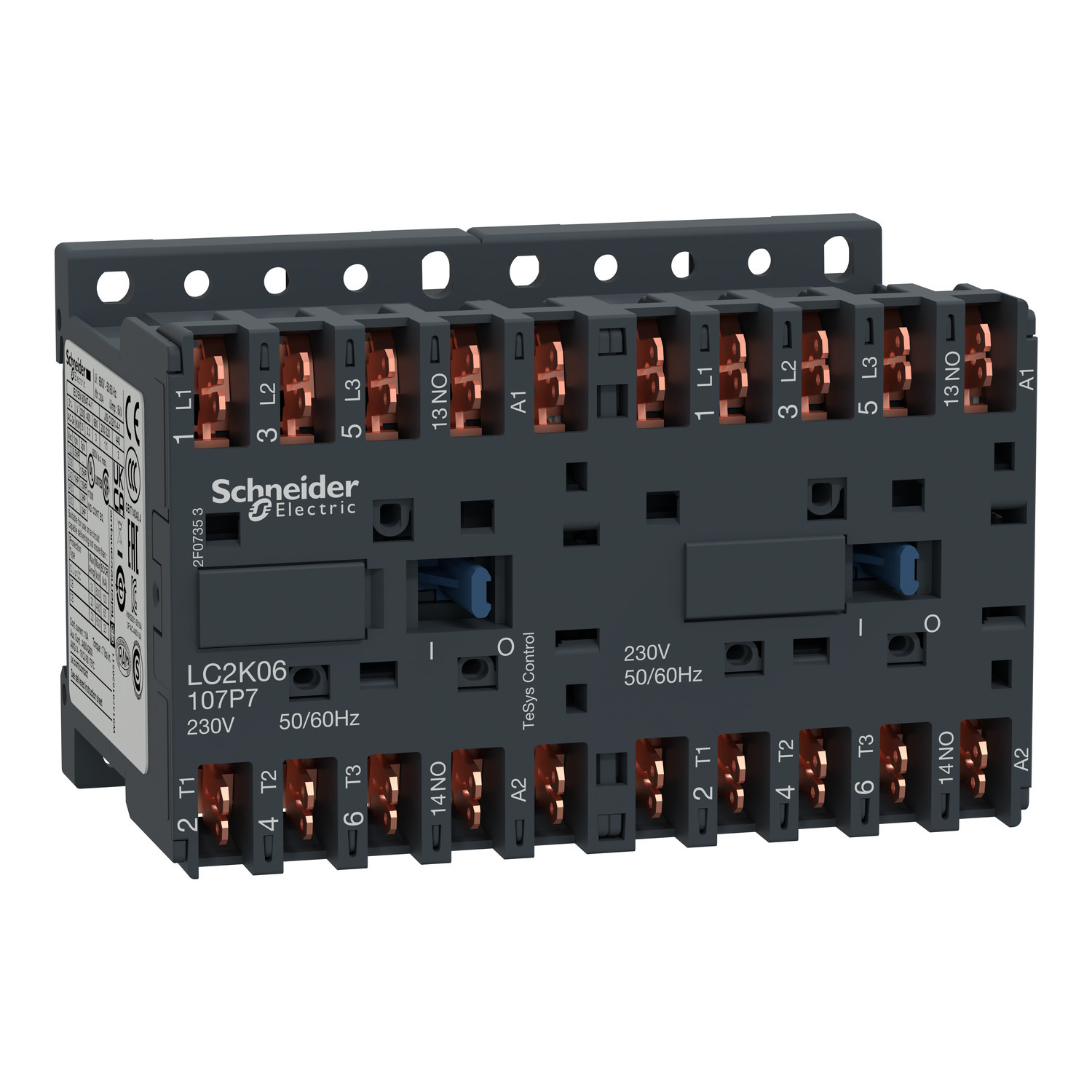 LC2K09107B7 TeSys K IEC Contactor, 24/690 VAC V Coil, 16/20 A, 3NO Contact, 3 Poles
