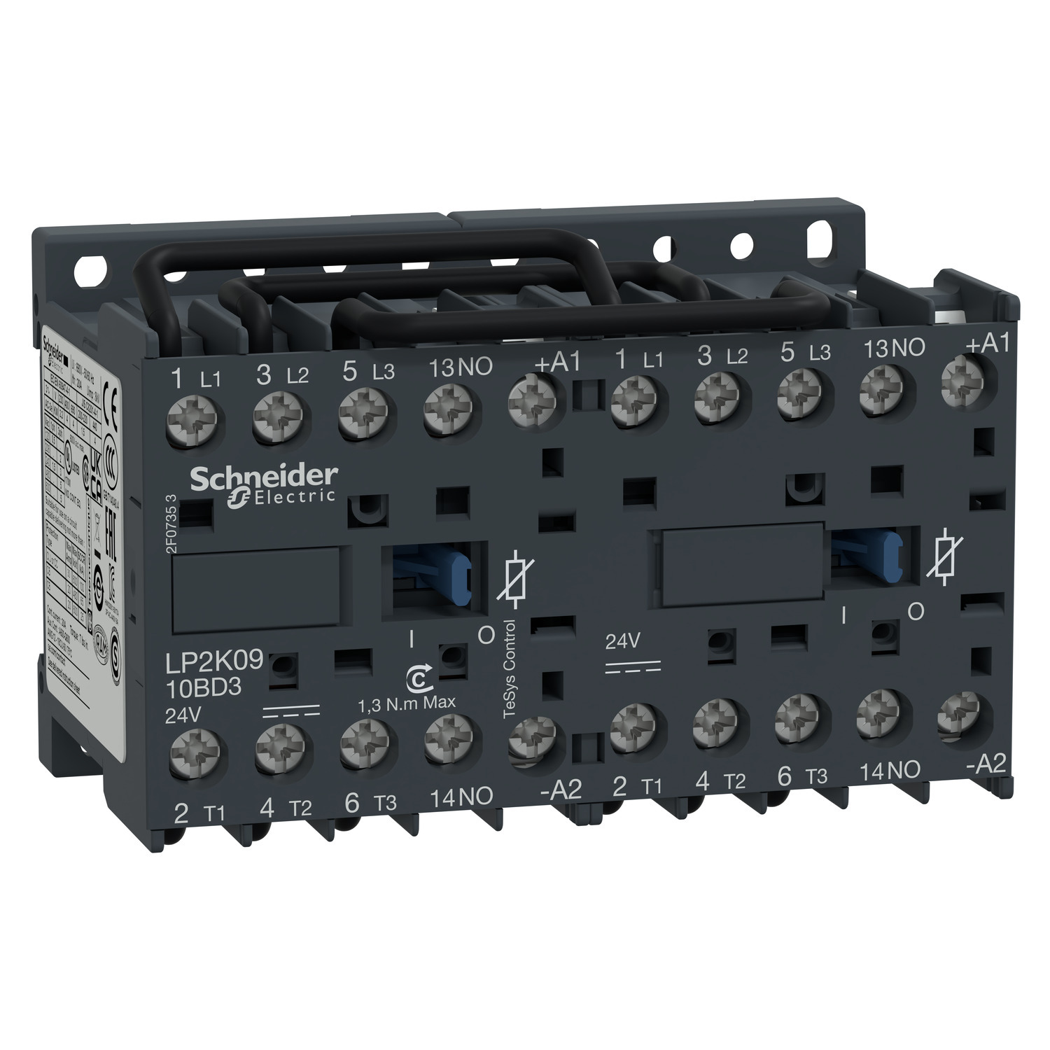 LP2K0910BD3 TeSys K LP2K Reversing Miniature IEC Contactor, 24 V DC V Coil, 9/16/20 A, 3NO Contact, 3 Poles