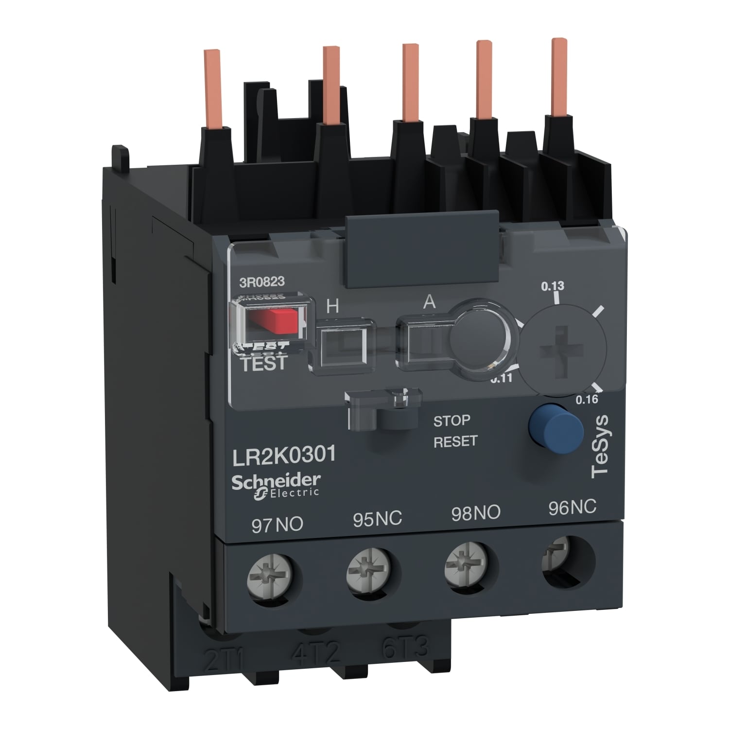 LR2K0301 TeSys LR2K Bi-Metallic Differential Thermal Overload Relay, 0.11 to 0.16 A, 1NO-1NC 1 Form A/1 Form B Contact