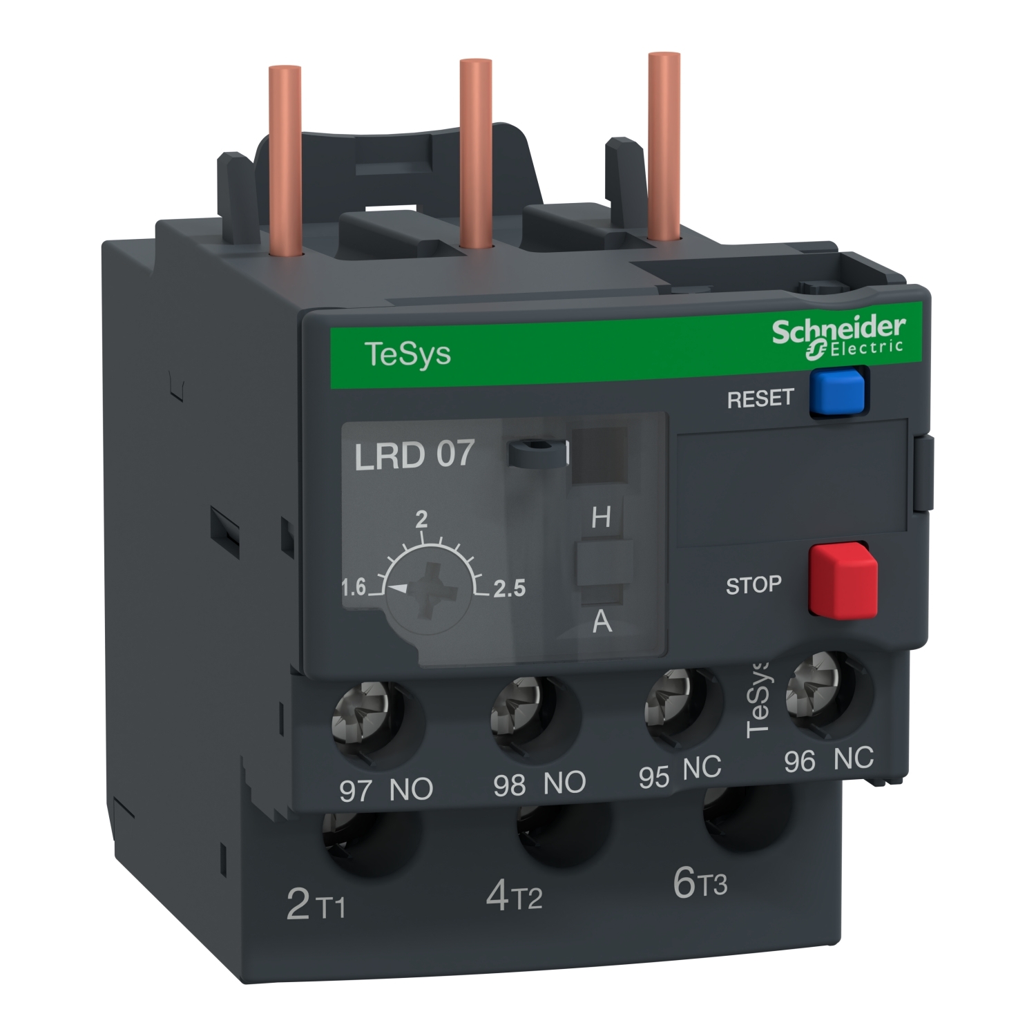 LRD07 TeSys D-Line Thermal Overload Relay, 1.6 to 2.5 A, 1NO-1NC 1 Form A/1 Form B Contact
