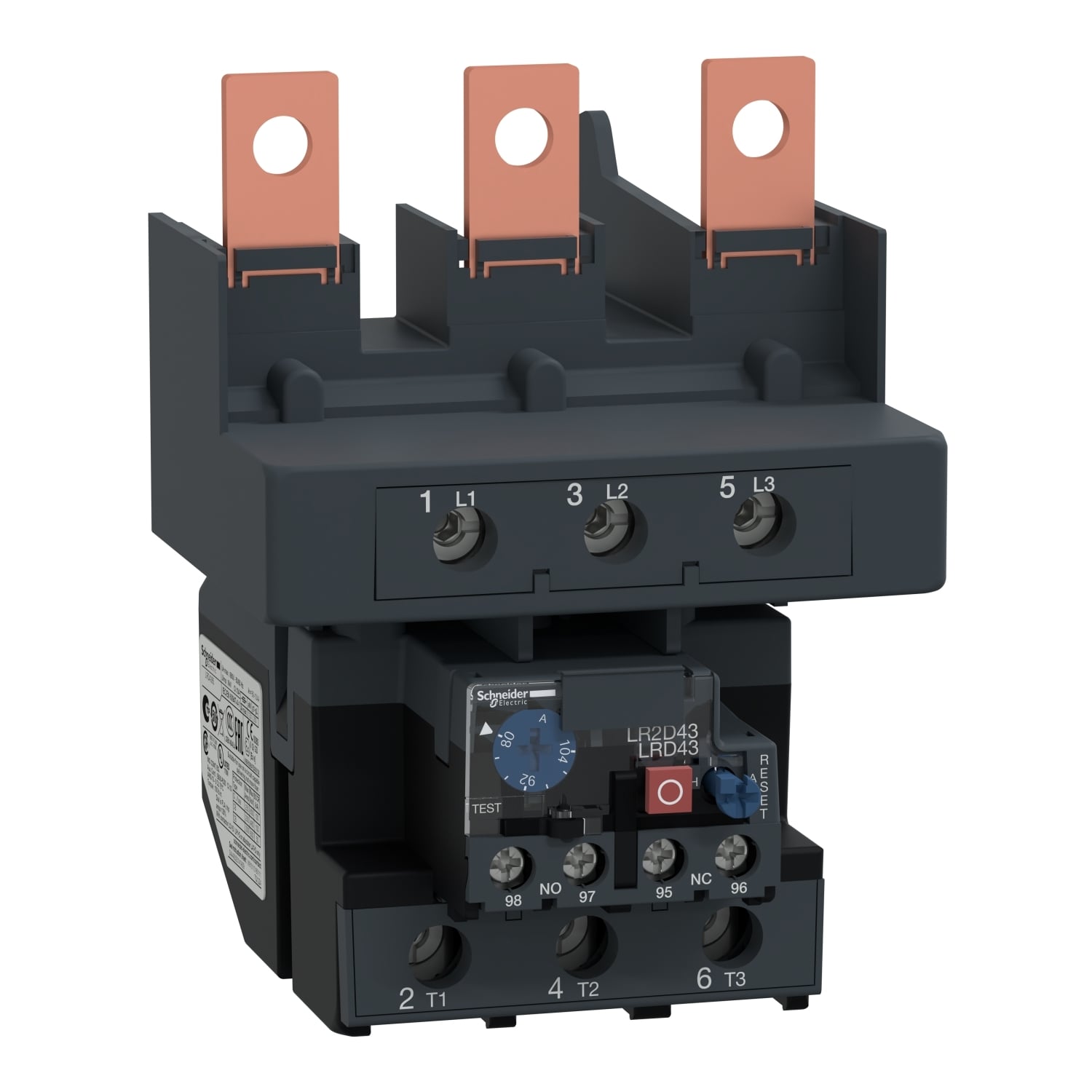 LRD4365 TeSys D-Line Bi-Metallic Thermal Overload Relay, 80 to 104 A, 1NO-1NC 1 Form A/1 Form B Contact