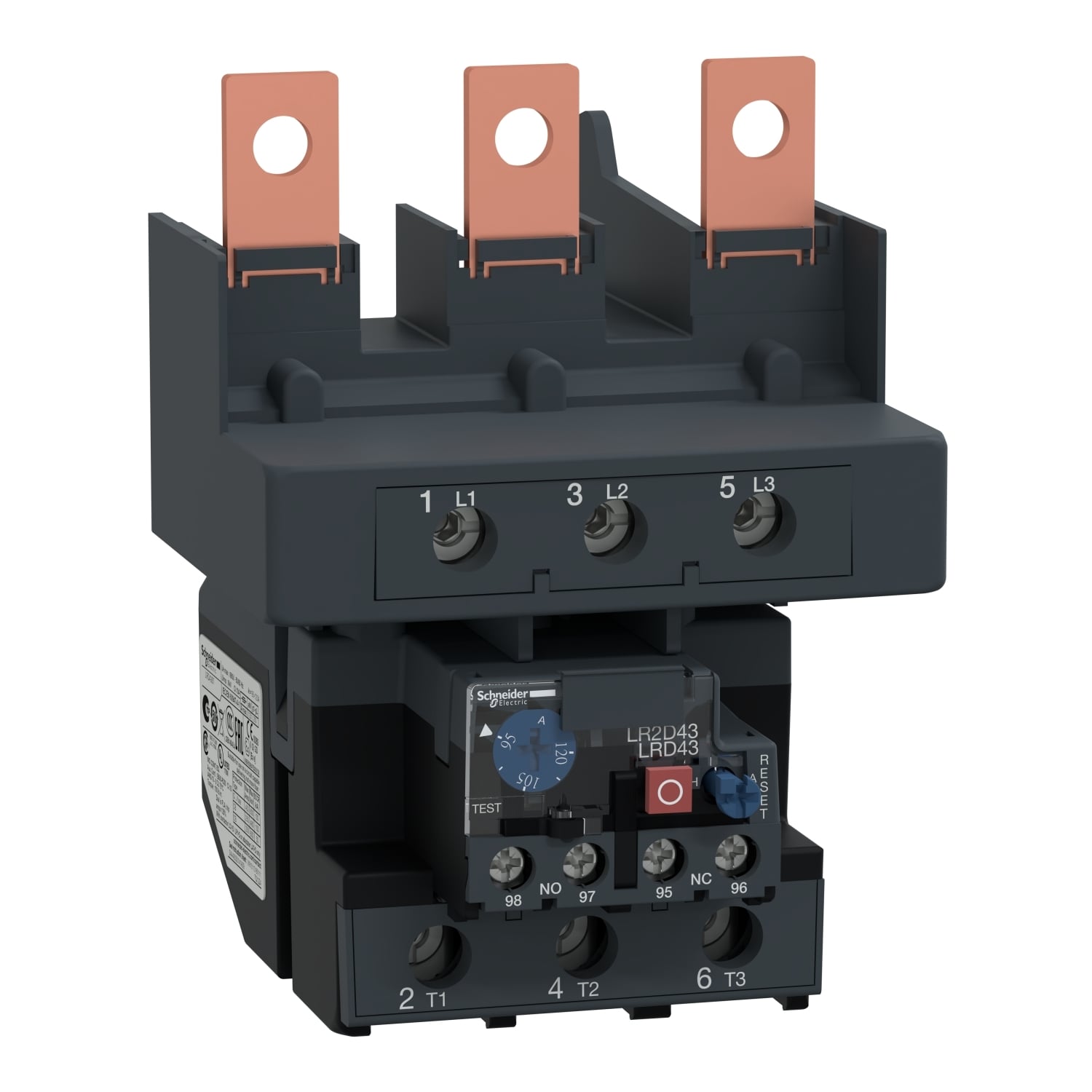 LRD4367 TeSys D-Line Bi-Metallic Thermal Overload Relay, 95 to 120 A, 1NO-1NC 1 Form A/1 Form B Contact