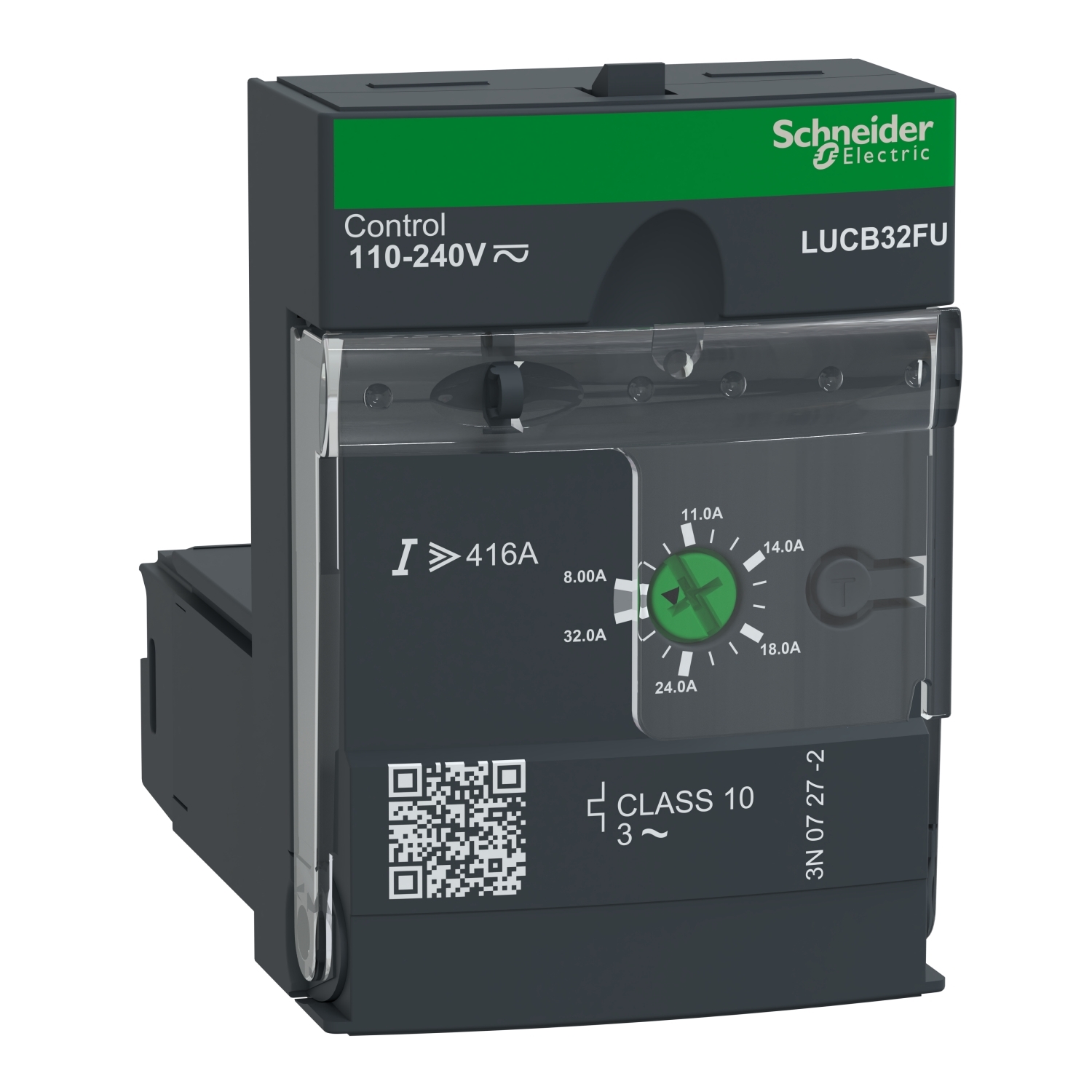 LUCB32FU TeSys 3-Phase Advanced Manual Solid State Control Unit With Class 10 Solid State Reset, 3 Poles, For Use With LUFC00, LUFDA01, LUFDA10, LUFDH11 LUFN, LUFV2 and LUFW10 Communication Module