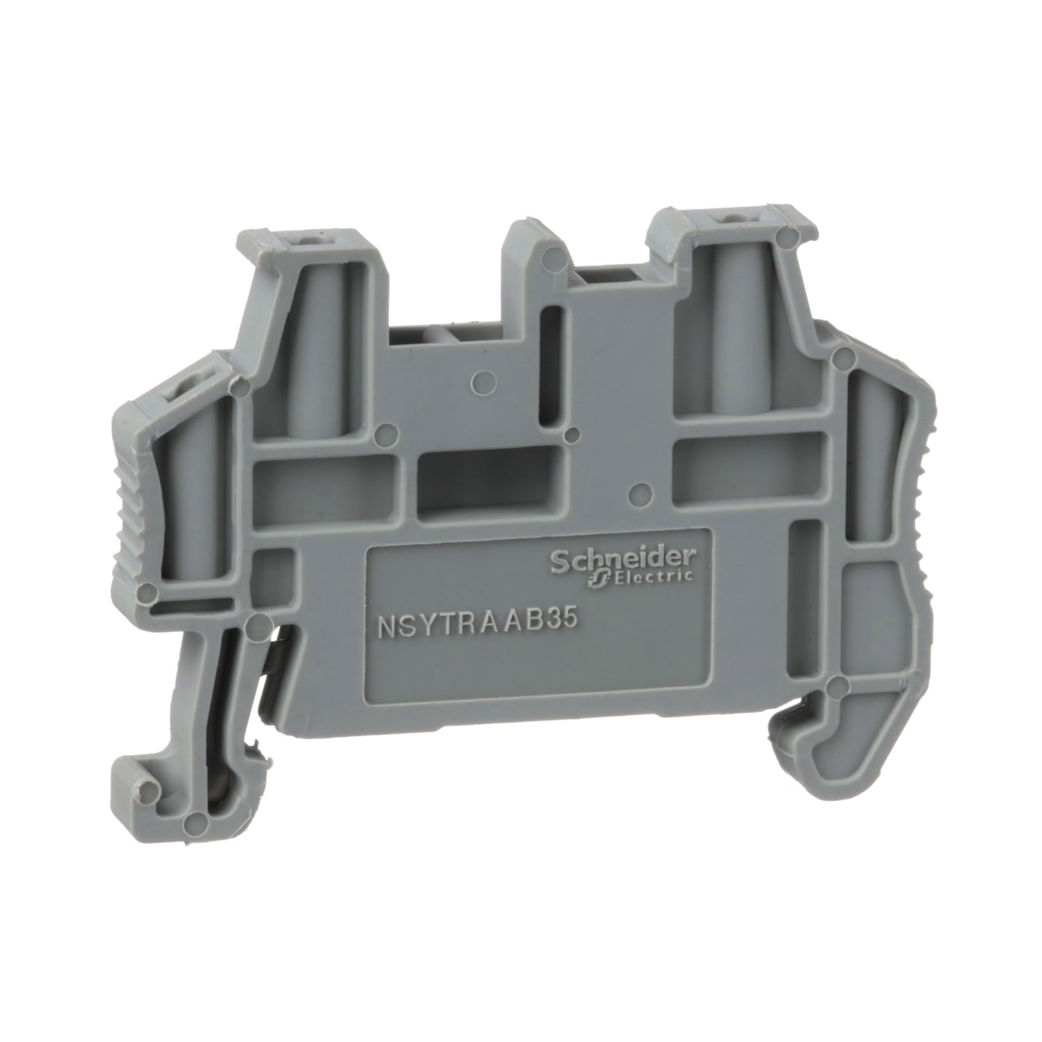 NSYTRAAB35 Linergy Markable Terminal Block End Stop, For Use With TRV Series 35 mm DIN Rail Terminal Block, 5.15/48.5 mm Size, Clip-On/Snap-On Mounting, Plastic, Gray