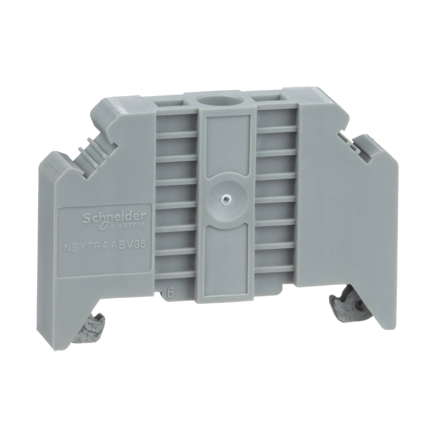 NSYTRAABV35 Linergy Terminal Block End Stop With Screws, For Use With 35 mm DIN Rail IEC Terminal Block, Screw-On Mounting, 50.5 mm, Gray