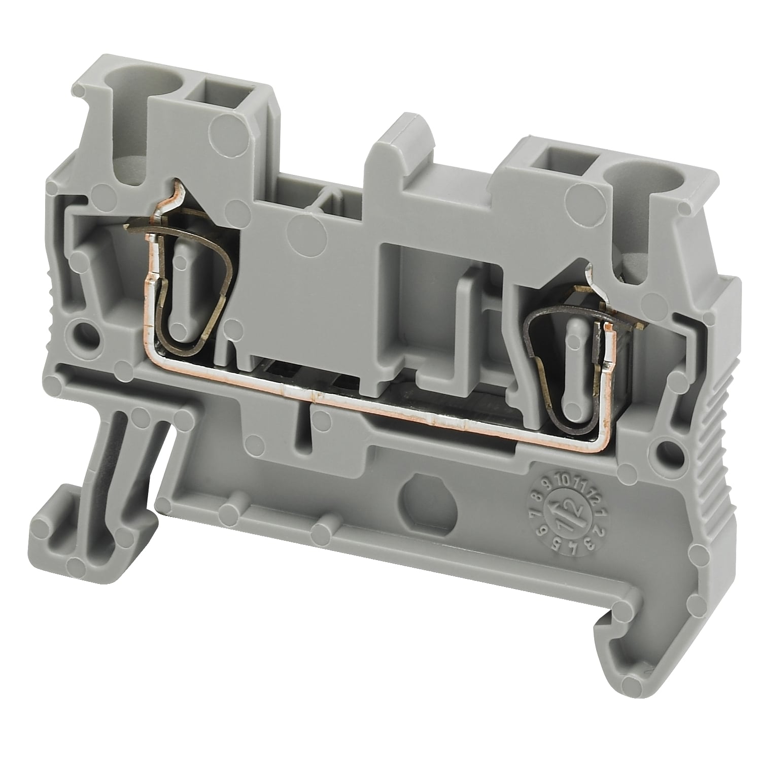 NSYTRR22 Linergy TRR 1-Level 2-Point Feed Through Terminal Block, 600 V AC, 20 A, 28 to 12 AWG Wire, 1 Poles, Clip-Fit Mount