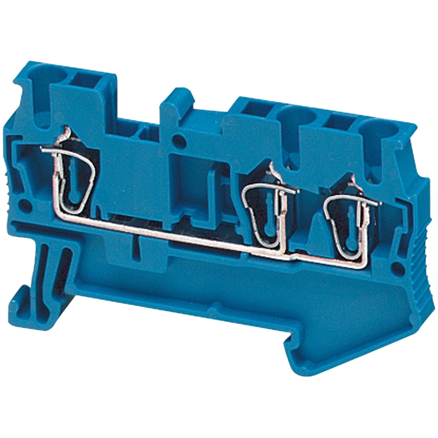 NSYTRR23BL 1-Level 3-Point Terminal Block, 600 V AC, 20 A, 28 to 12 AWG Wire, 1 Poles, Clip-Fit Mount