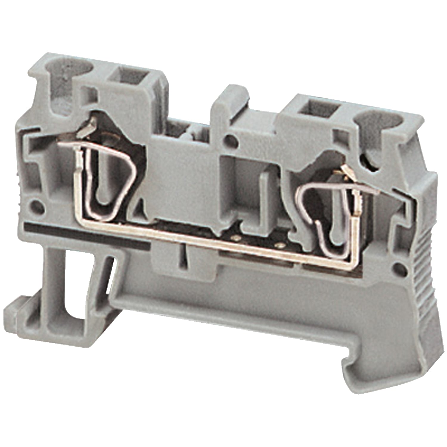 NSYTRR42 Linergy TRR 1-Level 2-Point Feed Through Terminal Block, 600 V AC, 32 A, 28 to 10 AWG Wire, 1 Poles, Clip-Fit Mount