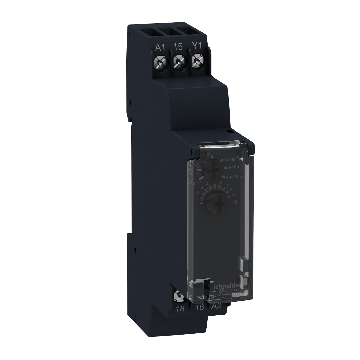 RE17RAMU Zelio Modular Timing Relay With Control Signal, 1 s to 100 hr Setting, 240 V AC, 1CO 1 Form C Contact