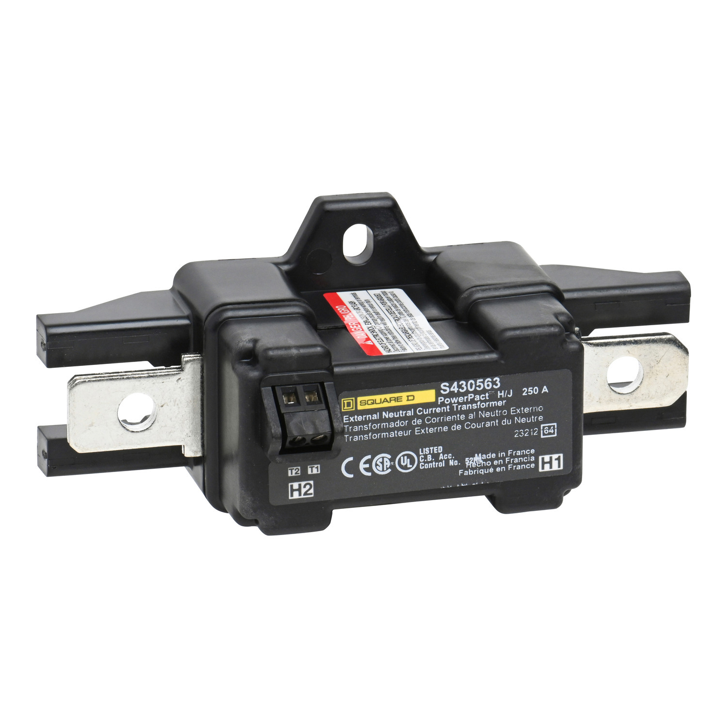 S430563 External Neutral Current Transformer, For Use With Micrologicm and PowerPact J Frame Molded Case Circuit Breaker, 250 A
