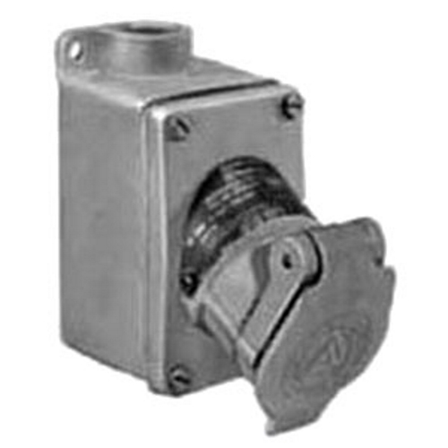EFSB150-2023M U-Line 1-Gang Dead End Dust-Ignitionproof Explosionproof Receptacle Assembly With Mounting Box, 125 V AC, 20 A, 3 Poles, 2 Wires