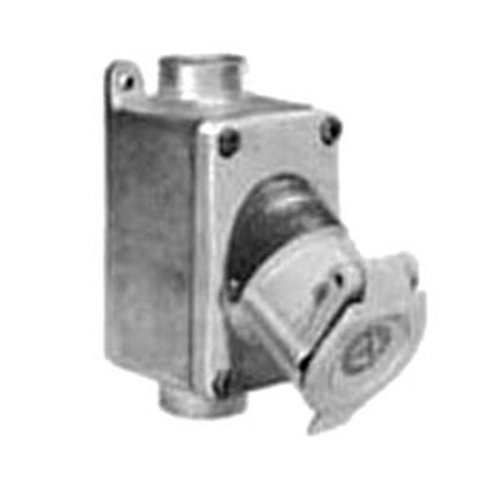 U-Line; 1-Gang Receptacle with Mounting Box; 20 Amp, 125 Volt AC, 3-Pole, 2-Wire, 1/2 Inch Feed-Thru Hub