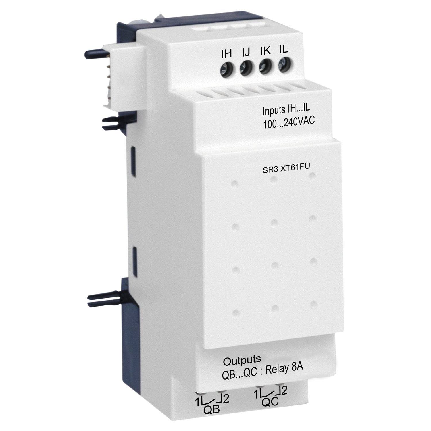 SR3XT61FU Zelio Smart Relay Logic 2 Discrete I/O Extension Module, 100 to 240 V AC, 0.6 mA, 4 Inputs, 2 Outputs
