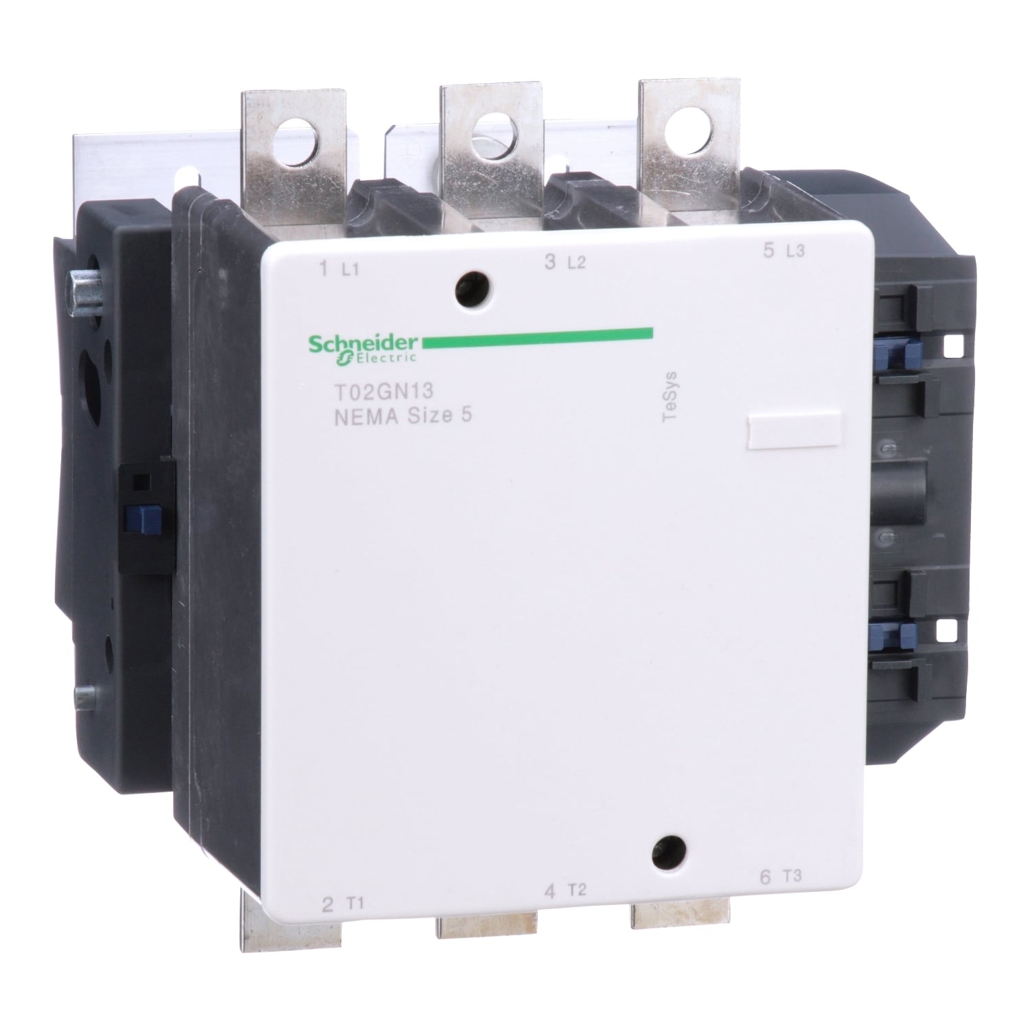 T02GN13G7 TeSys Non-Reversing Contactor, 120 V AC V Coil, 270 A, 1NO Contact, 3 Poles