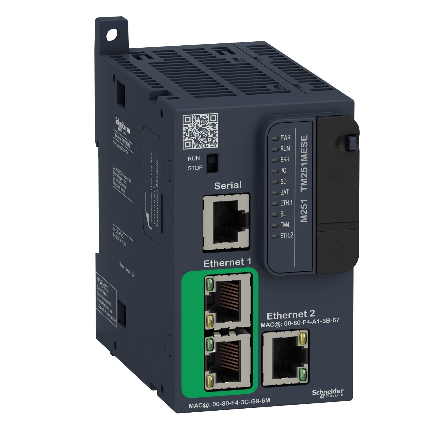 TM251MESE Modicon M251 Logic Controller, 24 V DC, <=50 A