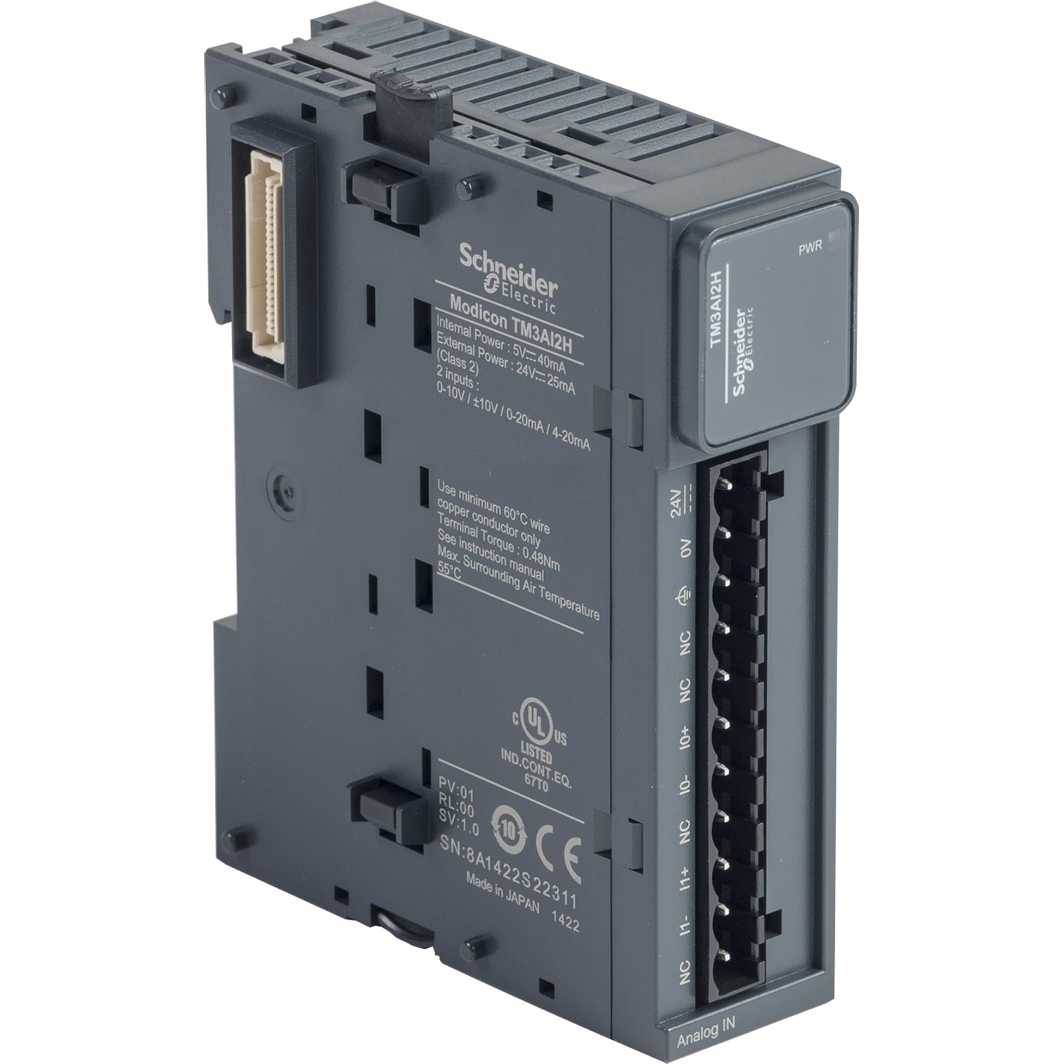 TM3AI2H High Resolution Analog Input Module, 2 Inputs, 16 bit Resolution