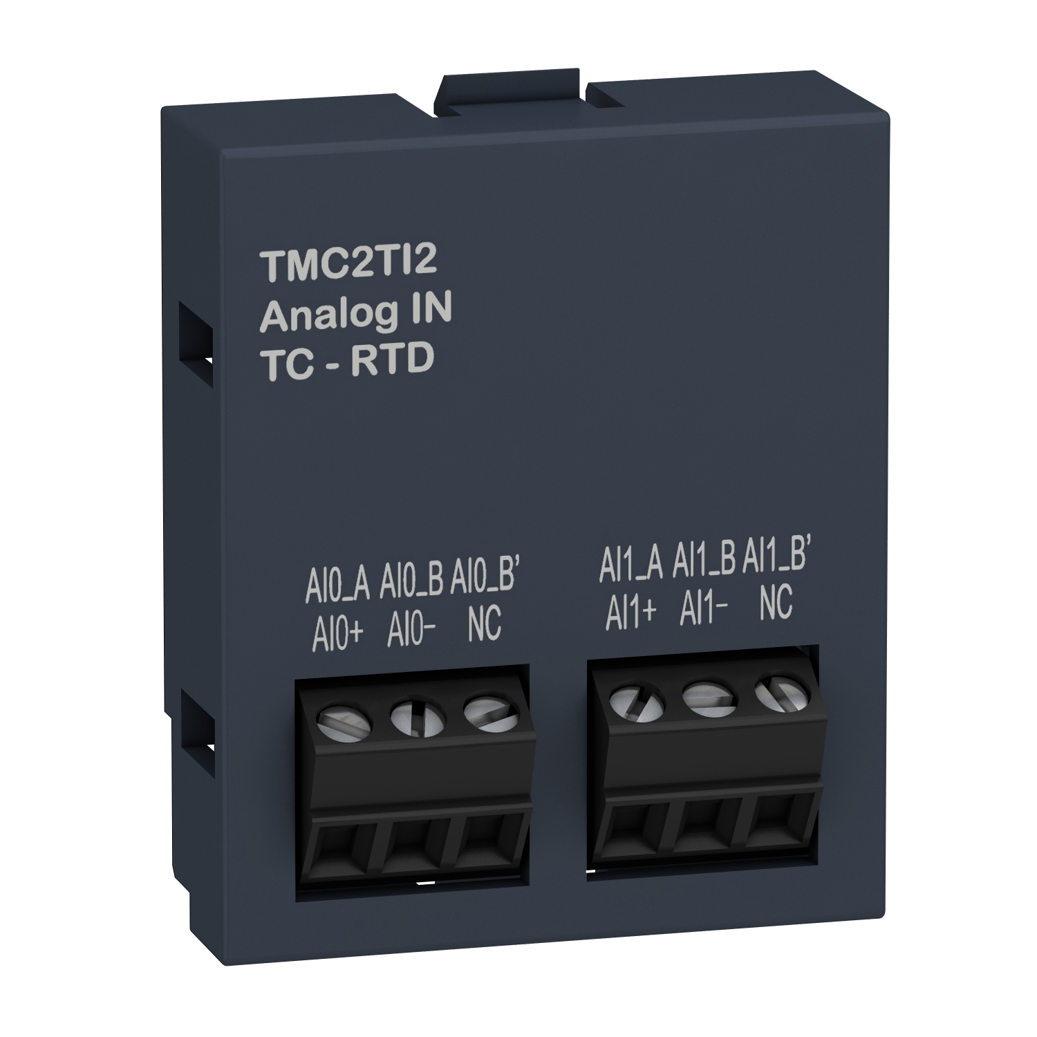 TMC2TI2 Modicon Non-Isolated Analog Input Cartridge, For Use With Modicon M221 Logic Controller, RS232/RS485 Screw Terminal Block and (2) Temperature Inputs