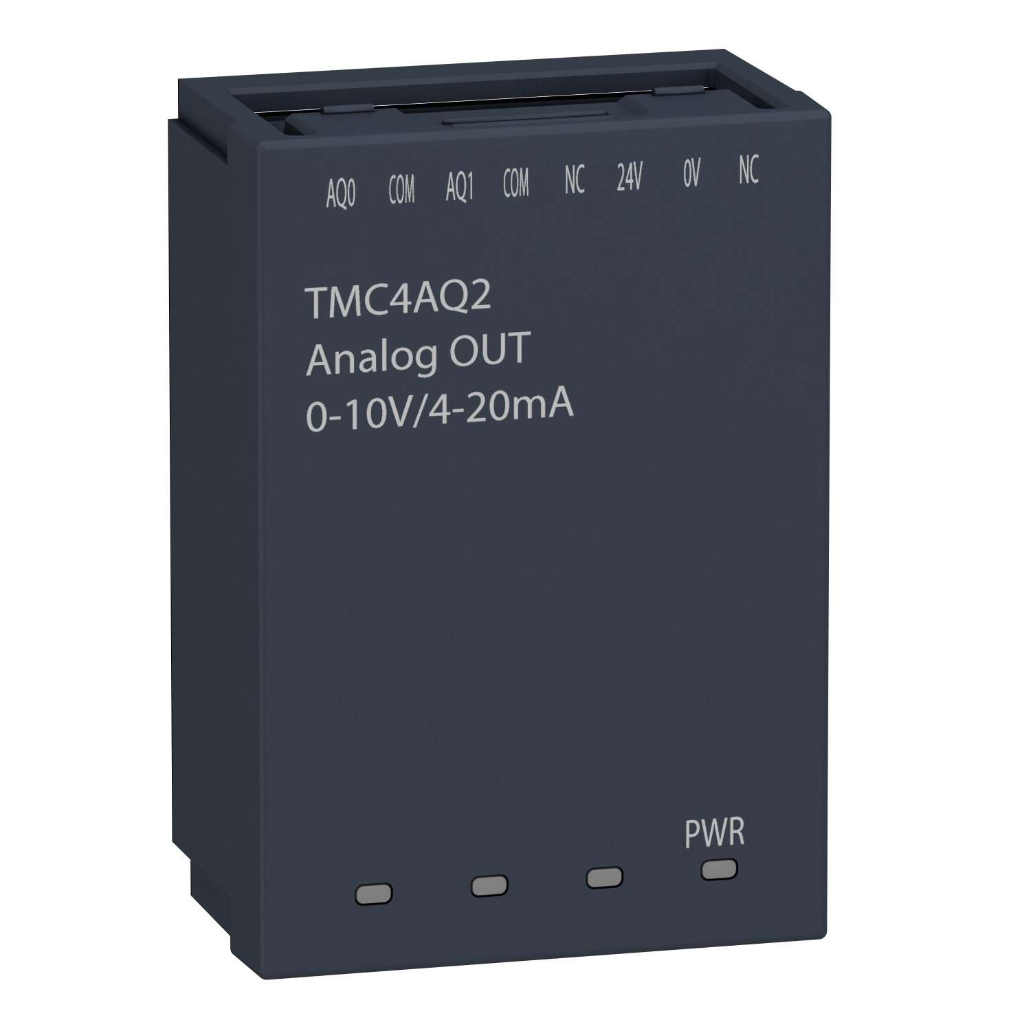 TMC4AQ2 2-Output Analog Cartridge, For Use With Modicon M241 Micro PLC, 0 to 10 V DC, 4 to 20 mA, 16 Bit Analog Input Resolution, 20 ms Conversion Time, 10 ms Stabilization time, Twisted Shielded Pairs Cable