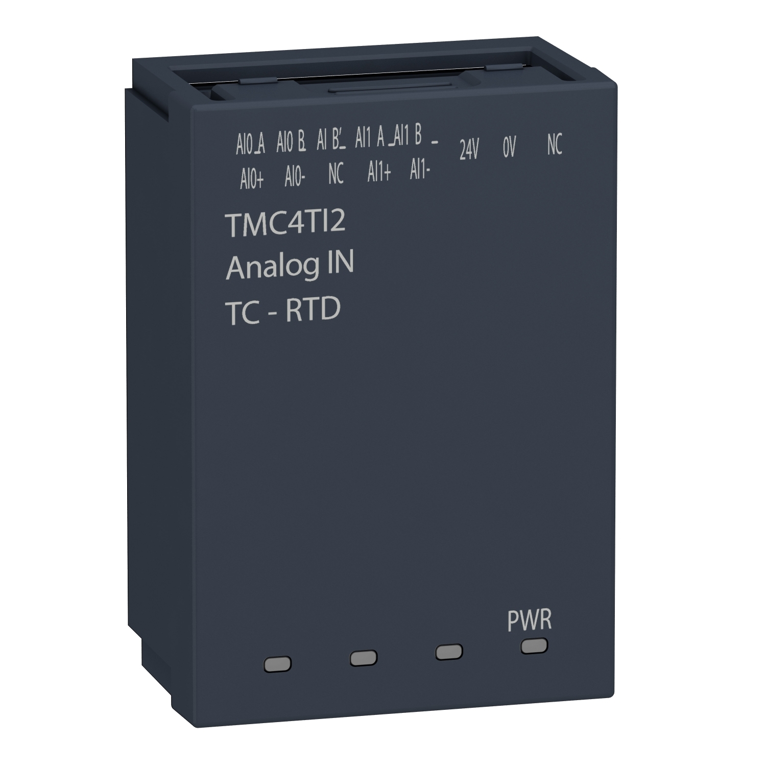 TMC4TI2 Modicon 2-Input Analog Cartridge, For Use With Modicon M241 Micro PLC, 20.4 to 28.8 V AC Rating, 14 bit Analog Input Resolution, 100 ms Sampling Duration, (1) Green LED Signal