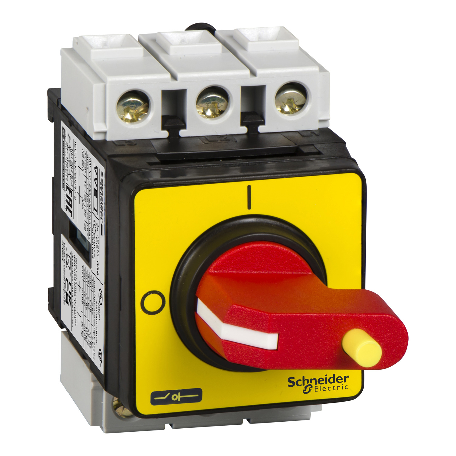 VVE0 TeSys Vario Emergency Stop High Performance Main Disconnect Switch With Operator, 690 V AC, 25 A, 3NO 3 Form A Contact, 3 Poles