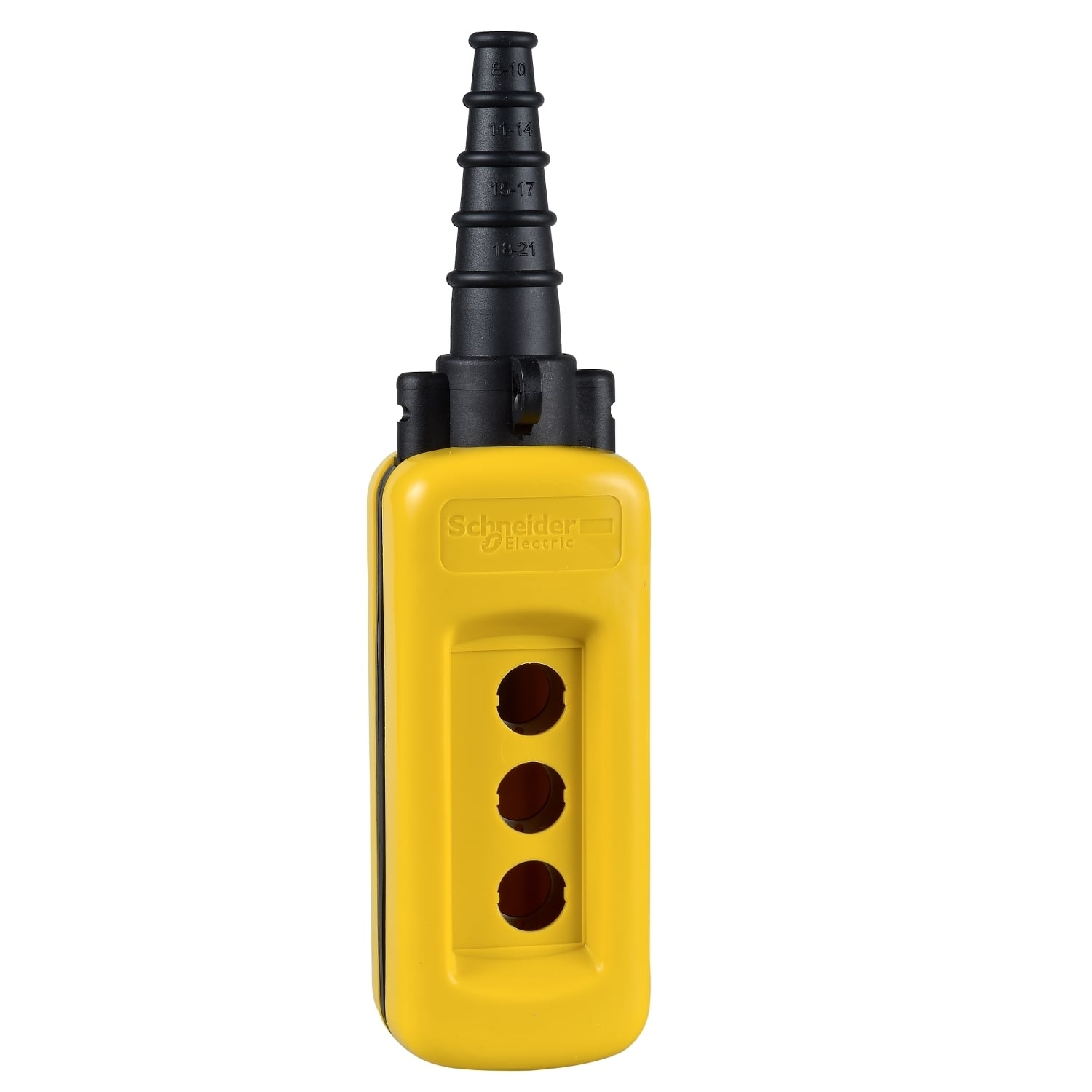 XACA03H7 XACA Corrosion-Resistant Dusttight Type XACA Watertight 3 Outlet Pendant Station Enclosure, 314 mm L x 80 mm W x 70 mm D, NEMA 4/4X NEMA Rating, Polypropylene