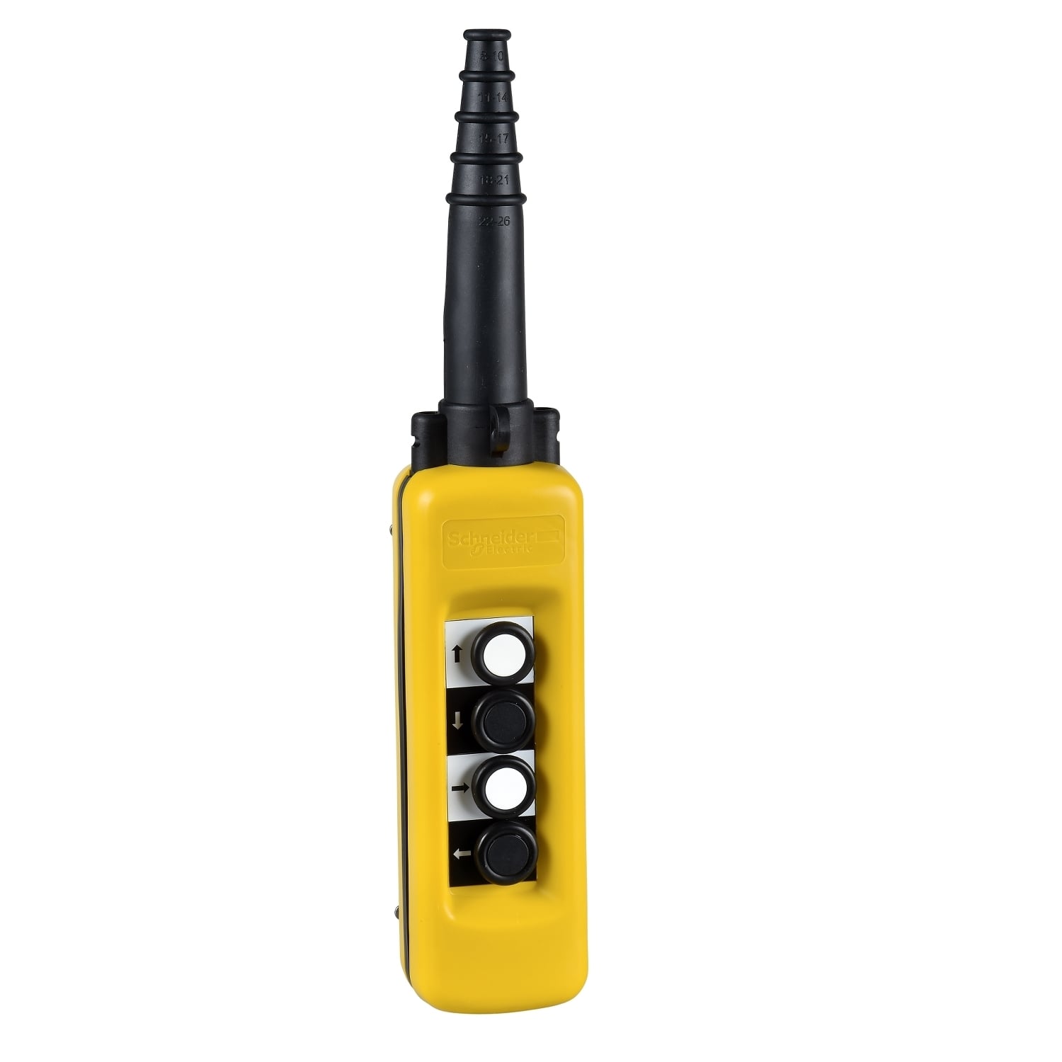XACA471H7 Harmony Medium Duty Pendant Control Station, 600 V AC/DC, 10 A, 4NO Contact, 4 Operators, NEMA 4/4X/5/IP65 NEMA Rating
