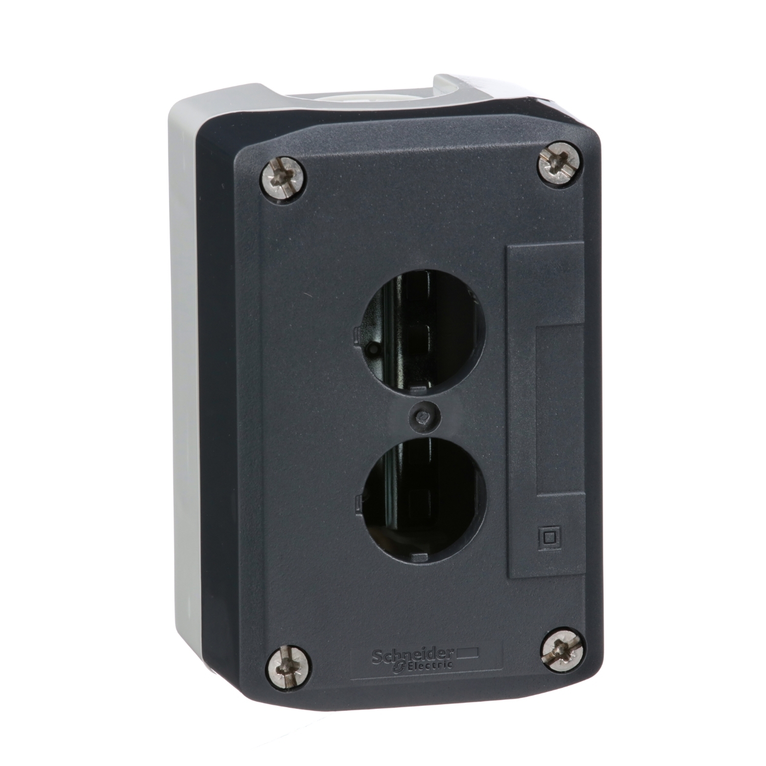 XALD02H7 Harmony Corrosion-Resistant Control Station Enclosure, 12/13/4X NEMA Rating, -40 to 70 deg C, Polycarbonate, Dark Gray