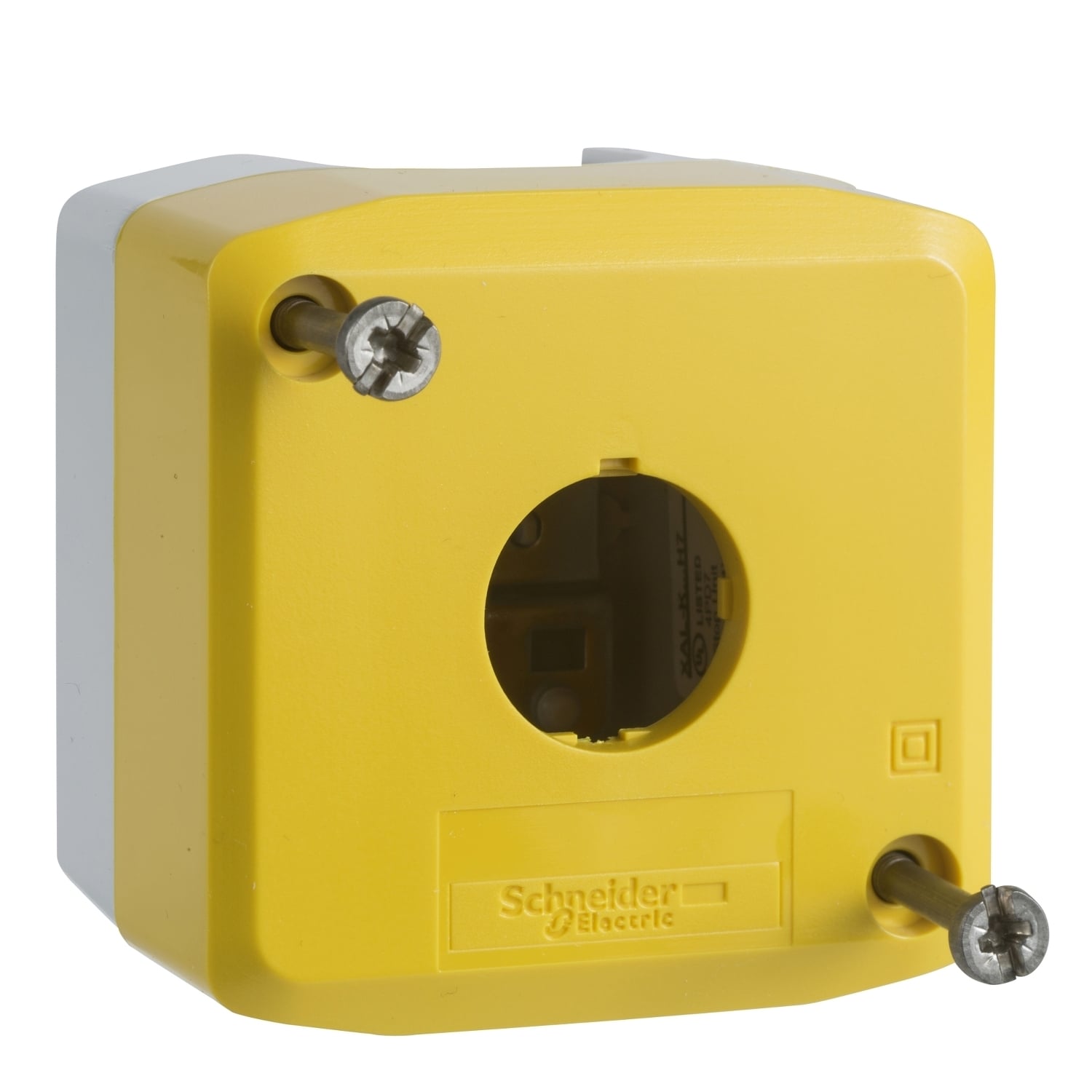 XALK01H7 Harmony 1-Cutout Corrosion-Resistant Dusttight/Oiltight/Watertight Empty Control Station Enclosure, For Use With XB5 22 mm Control and Signaling Unit, NEMA 4X/12/13/IP66/IP67/IP69/IP69K NEMA Rating, -40 to 70 deg C
