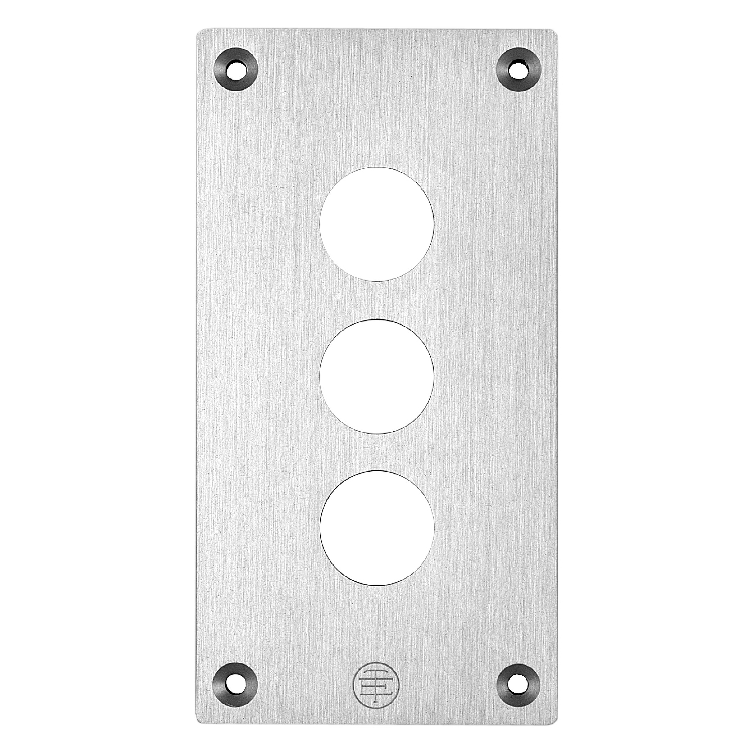 XAPE303 Harmony Drilled Push Button Front Plate With Fixing Screw, For Use With 22 mm Control and Signaling Unit, -25 to 70 deg C, Flush Mount, 3 Horizontal Opening, Anodized Aluminum