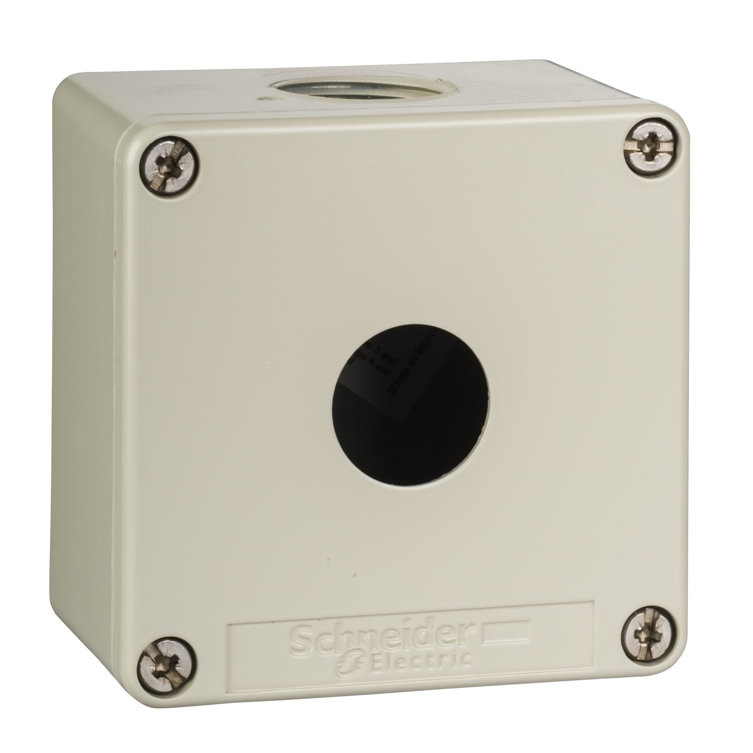 XAP Harmony XAPG19201 1-Cutout Empty Control Station Enclosure, For Use With XAPG 22 mm Control and Signaling Unit, NEMA 4/13/IP65/IP657 NEMA Rating, -25 to 70 deg C, Die Cast Zinc, Gray