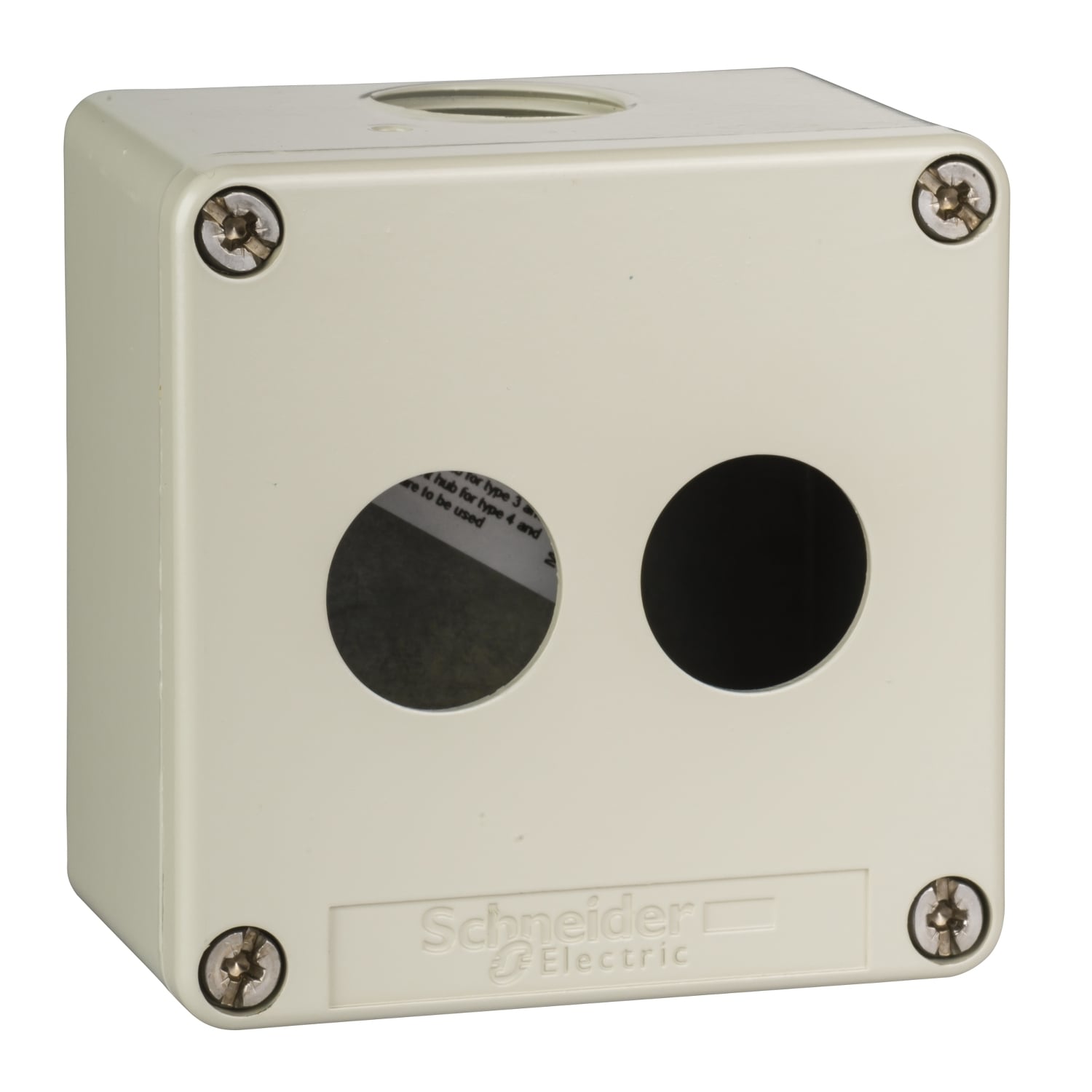 XAPG19702 Harmony 2-Cutout Empty Control Station, For Use With XAPG 22 mm Control and Signaling Unit, IP65/IP657 NEMA Rating, -13 to 158 deg F, Die Cast Zinc Alloy, Gray