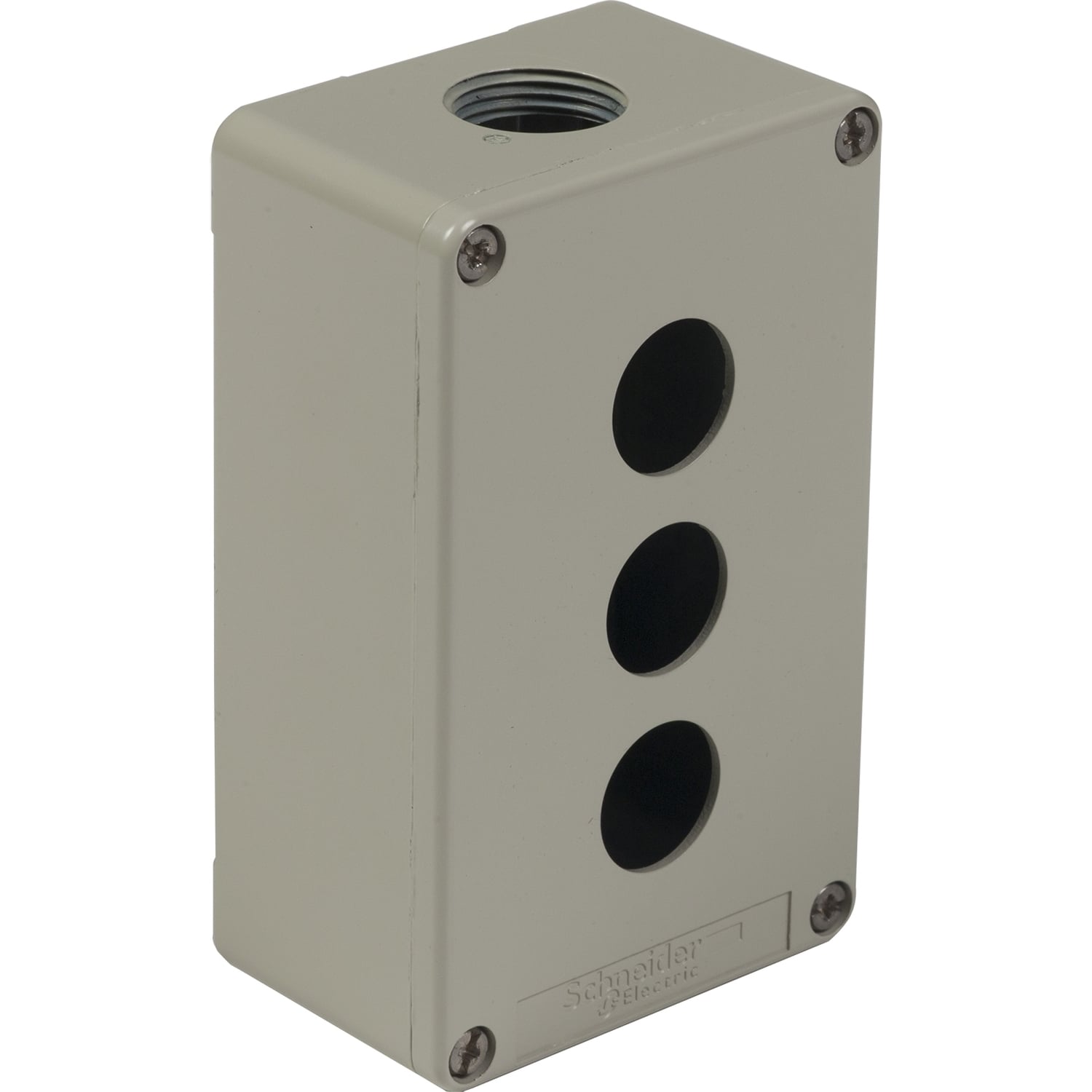 XAPG29703 Harmony 3-Cutout Empty Control Station, For Use With XAPG 22 mm Control and Signaling Unit, IP65/IP657 NEMA Rating, -13 to 158 deg F, Die Cast Zinc Alloy, Gray