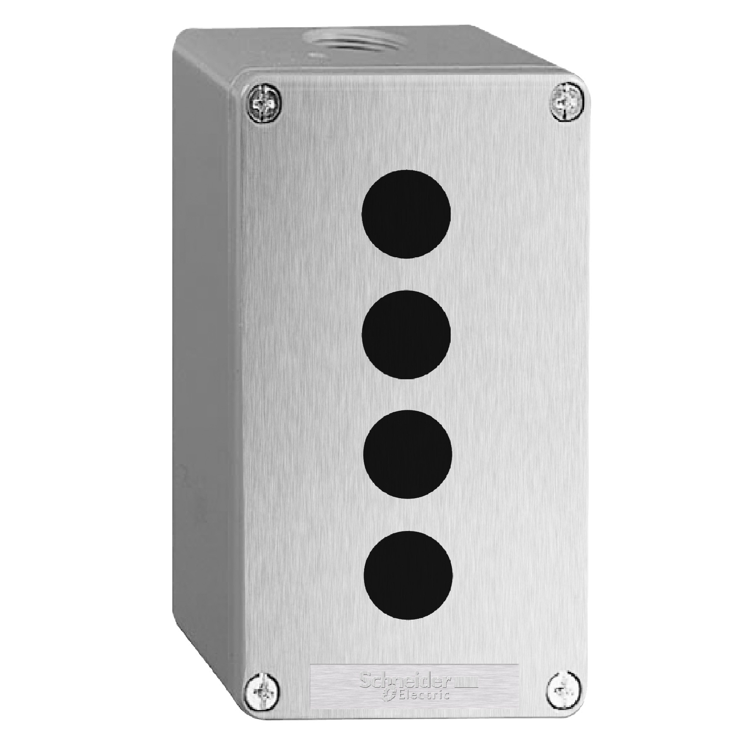 XAPG39704 Harmony 4-Cutout Empty Control Station, For Use With XAPG 22 mm Control and Signaling Unit, IP65/IP657 NEMA Rating, -13 to 158 deg F, Die Cast Zinc Alloy, Gray