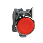 Harmony, 22mm push button, red flush, spring return, 1 NO, unmarked