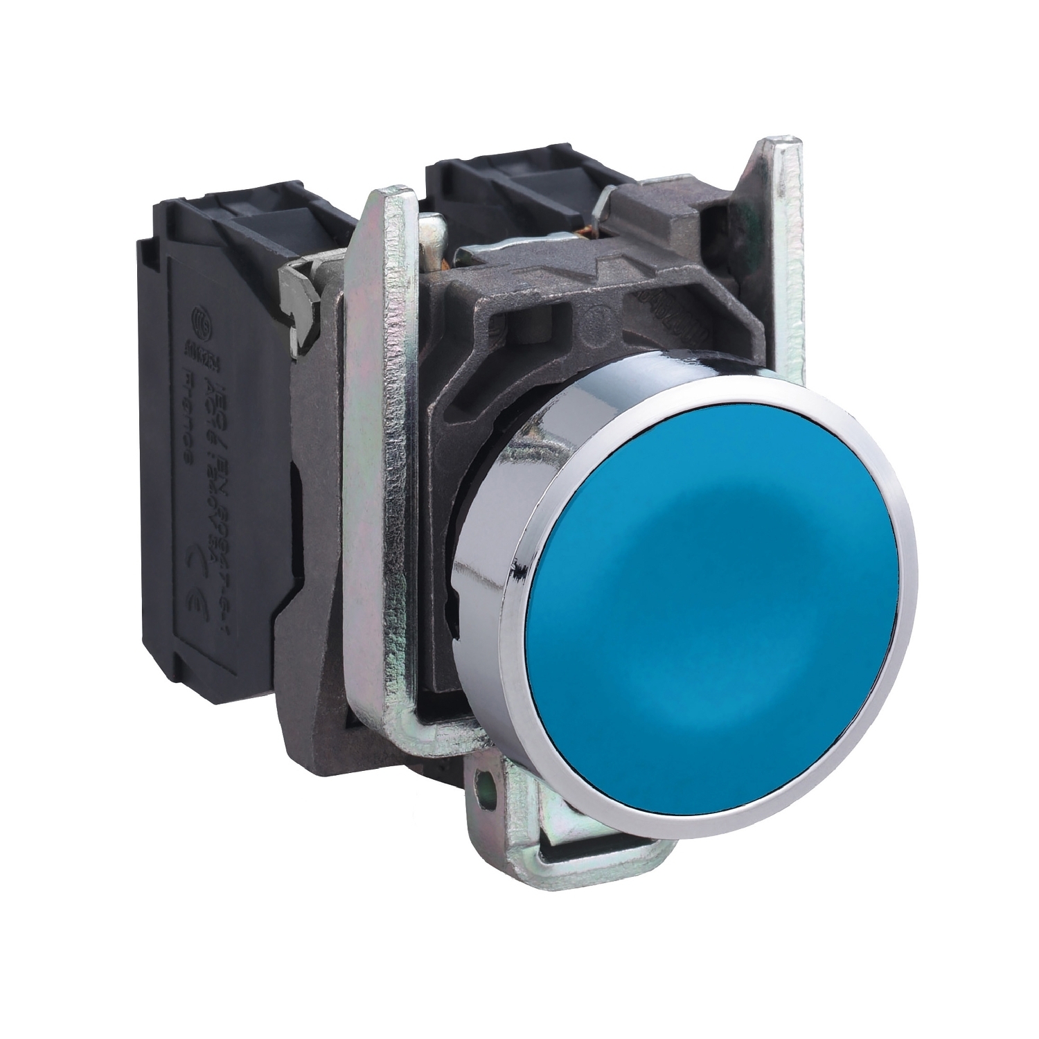XB4BA61 Harmony Non-Illuminated Pushbutton, 22 mm, 1NO Contact, Flush Operator, Blue