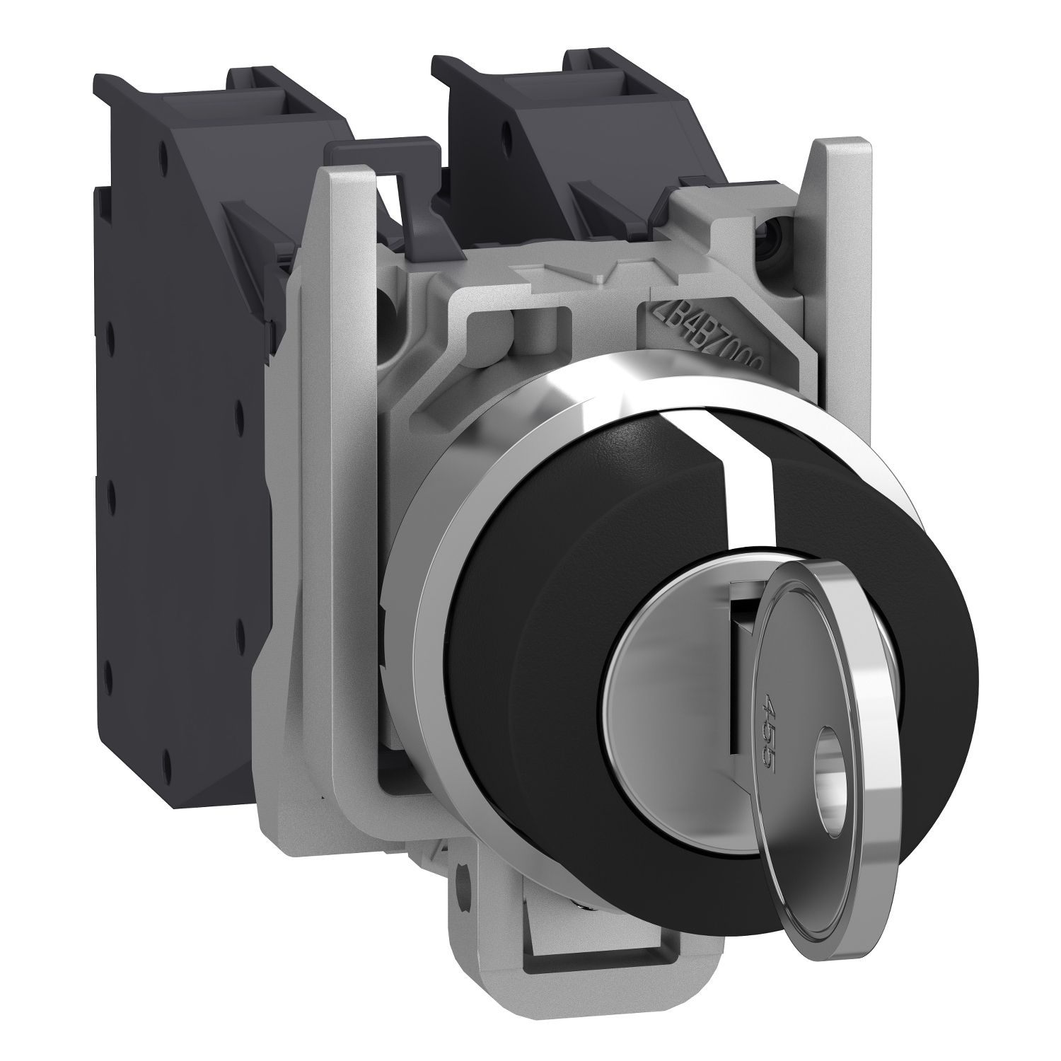 XB4BG03 Harmony Non-Illuminated Selector Switch, 22 mm, 2NO Contact, Slow Break Contact, Keyed Operator, Black