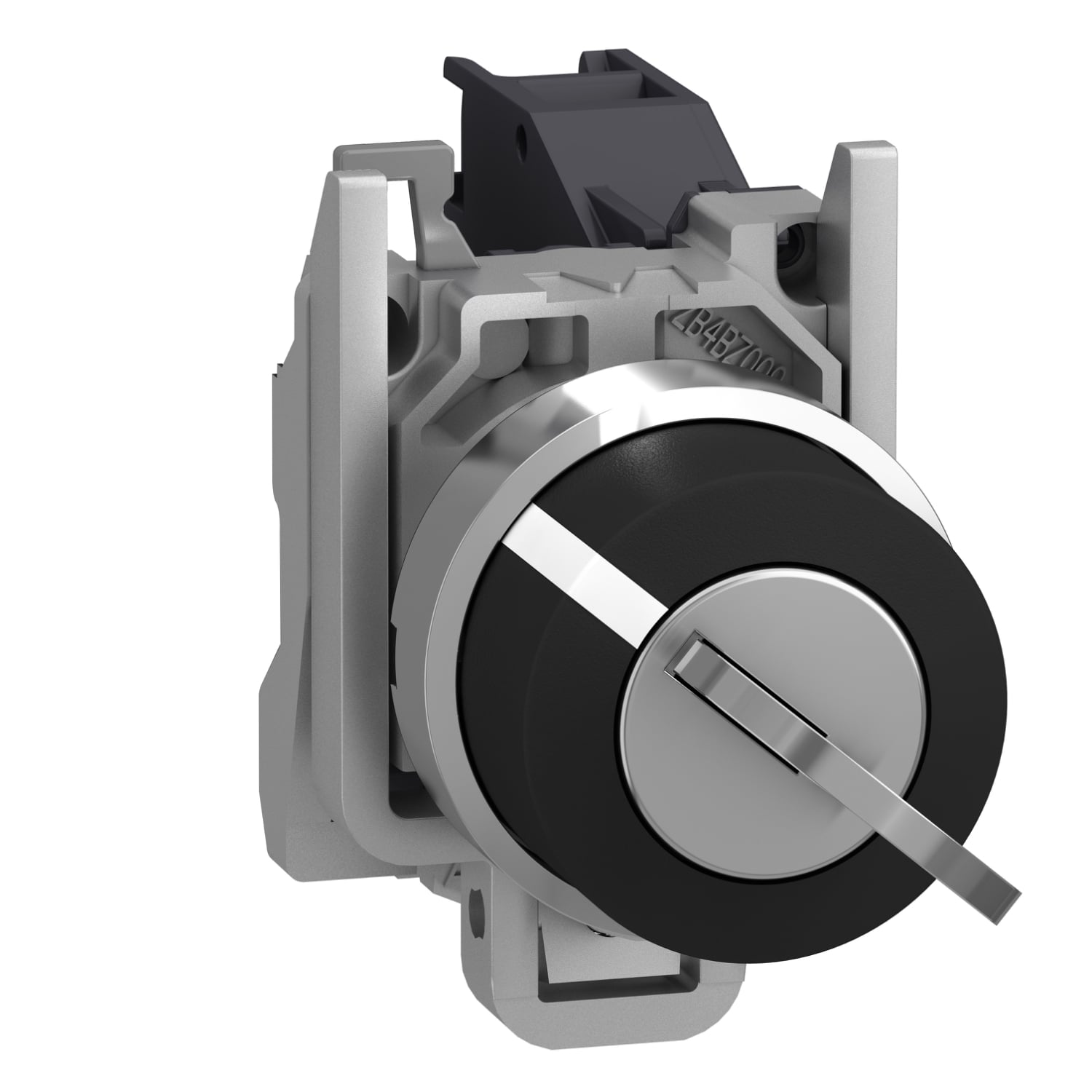 XB4BG41 Harmony Non-Illuminated Selector Switch, 22 mm, 1NO Contact, Slow Break Contact, Keyed Operator, Black