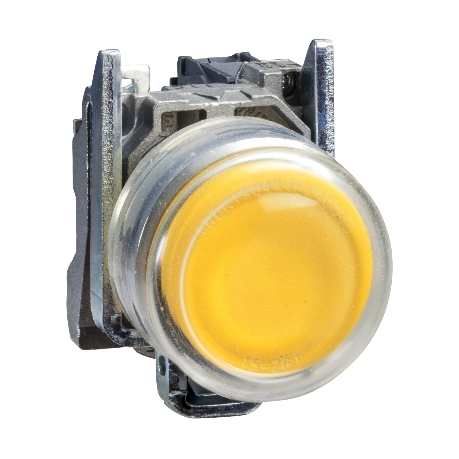 XB4BP51 Harmony Non-Illuminated Pushbutton, 22 mm, 1NO Contact, Slow Break Contact, Yellow