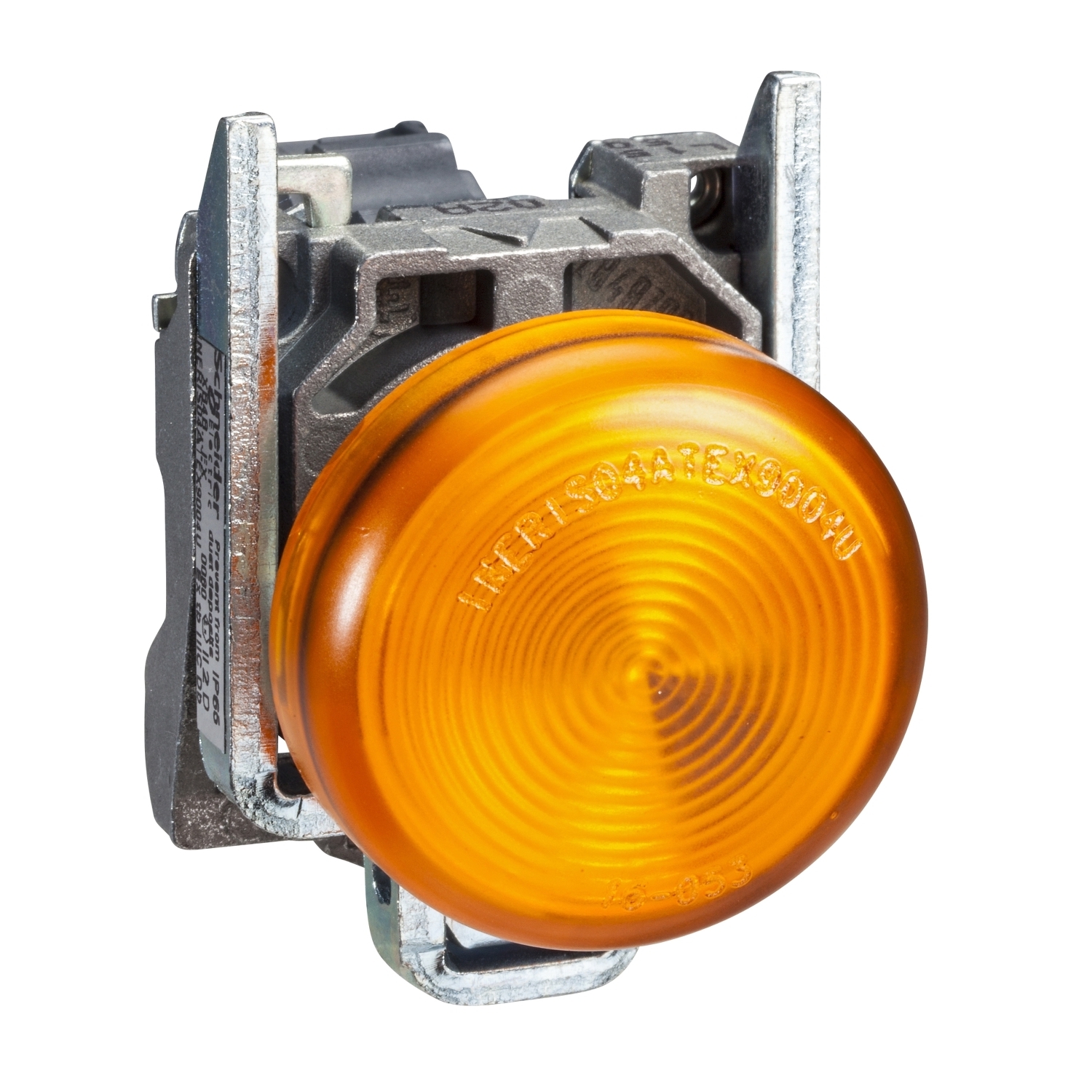 XB4BV65 XB4 Complete Corrosion-Resistant Dust Tight Watertight Orange Pilot Light, 250 V AC/DC, 2.4 W, Plain Lens, Panel Mounting