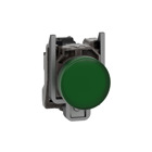 Pilot light, Harmony XB4,metal, green, 22mm, universal LED, plain lens, 24V AC DC