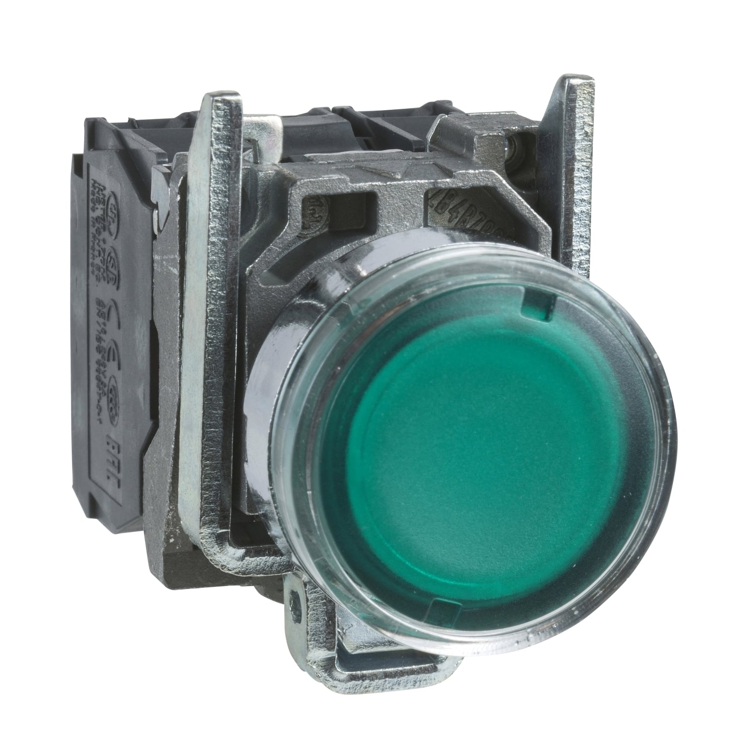 XB4BW3365 Harmony Direct Illuminated Pushbutton With Plain Lens, 22 mm, 1NO-1NC Contact, Flush Operator, Green