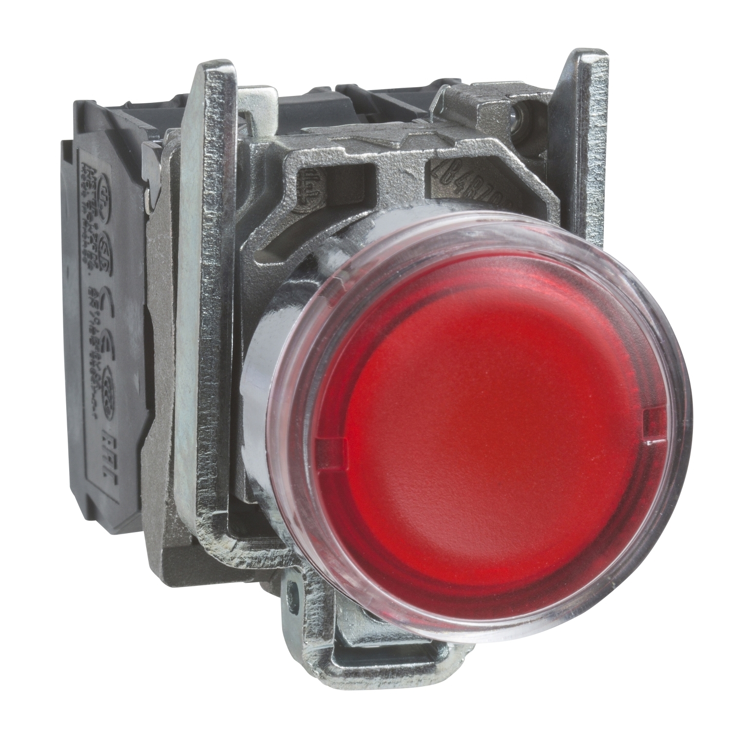 XB4BW3465 Harmony Direct Illuminated Pushbutton With Plain Lens, 22 mm, 1NO-1NC Contact, Flush Operator, Red